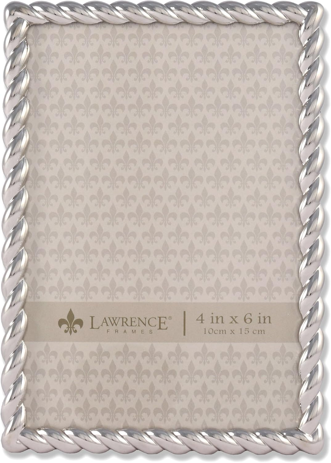 Lawrence Frames Silver Metal Rope 4x6 Picture Frame