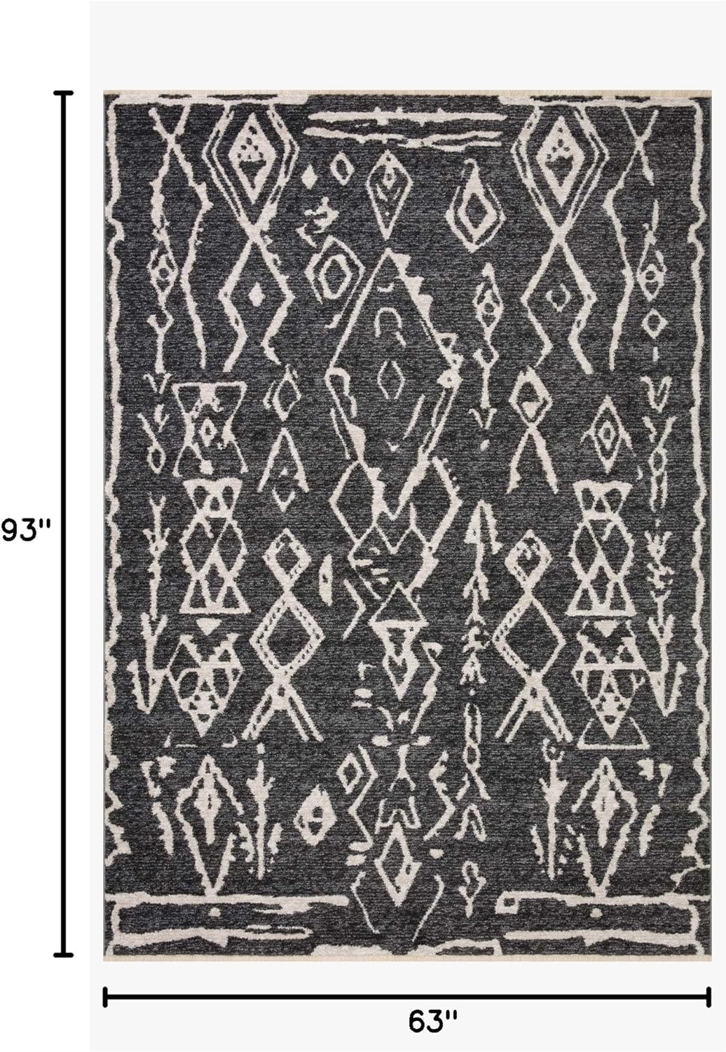 Loloi II Vance Collection VAN-04 Charcoal/Multi 5'-3" x 7'-9" Area Rug