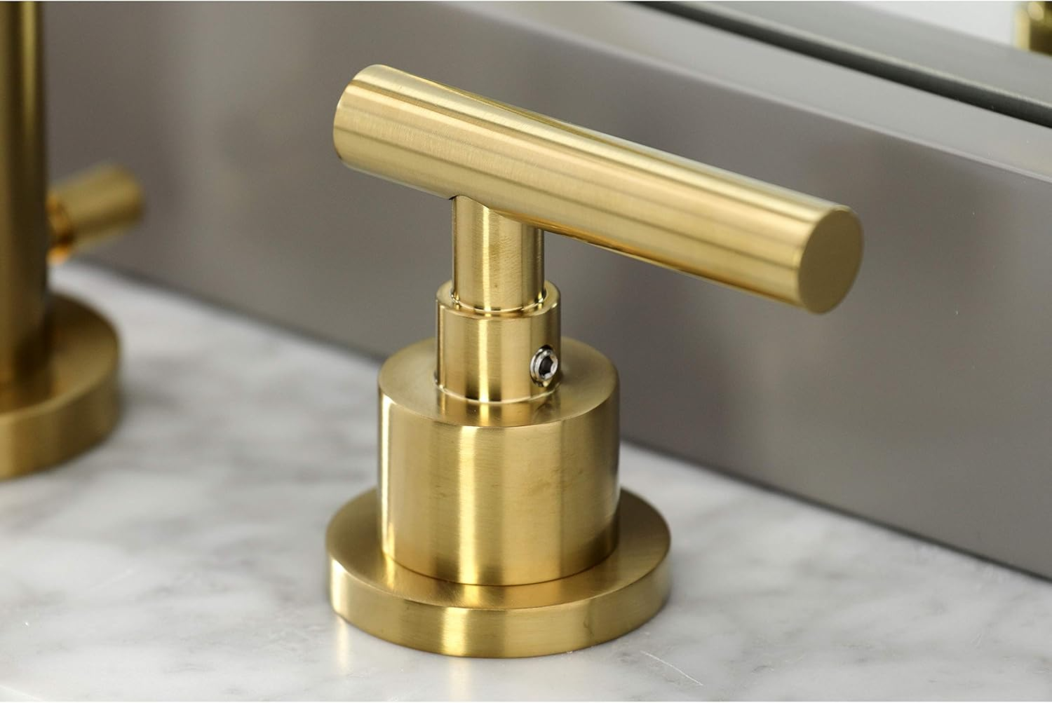 Kingston Brass FSC8923CML Manhattan Widespread Bathroom Faucet with Brass Pop-Up, Brushed Brass