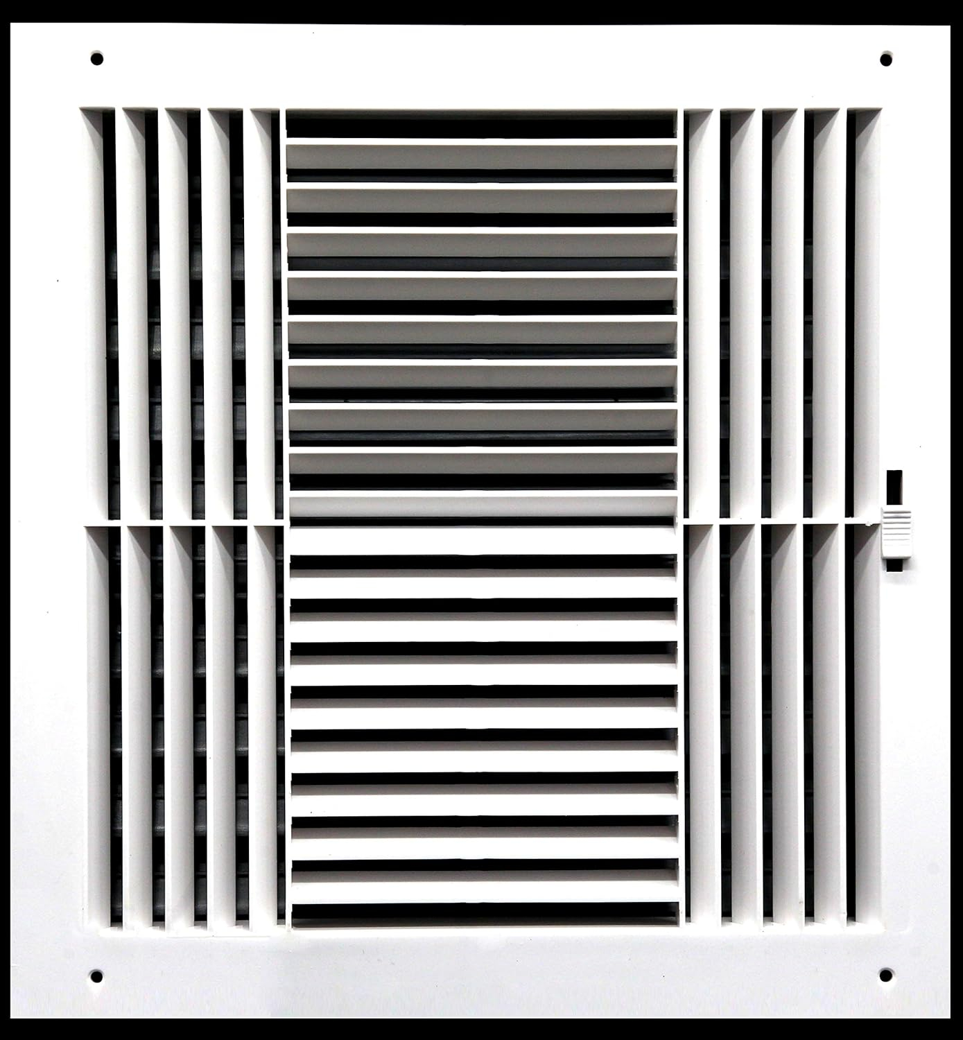 8w X 4"h Never Rust Plastic 2-Way-Vertical Air Supply Register - HVAC Vent Duct Grille - Off White [Outer Dimensions: 9.75"w X 5.75"h]
