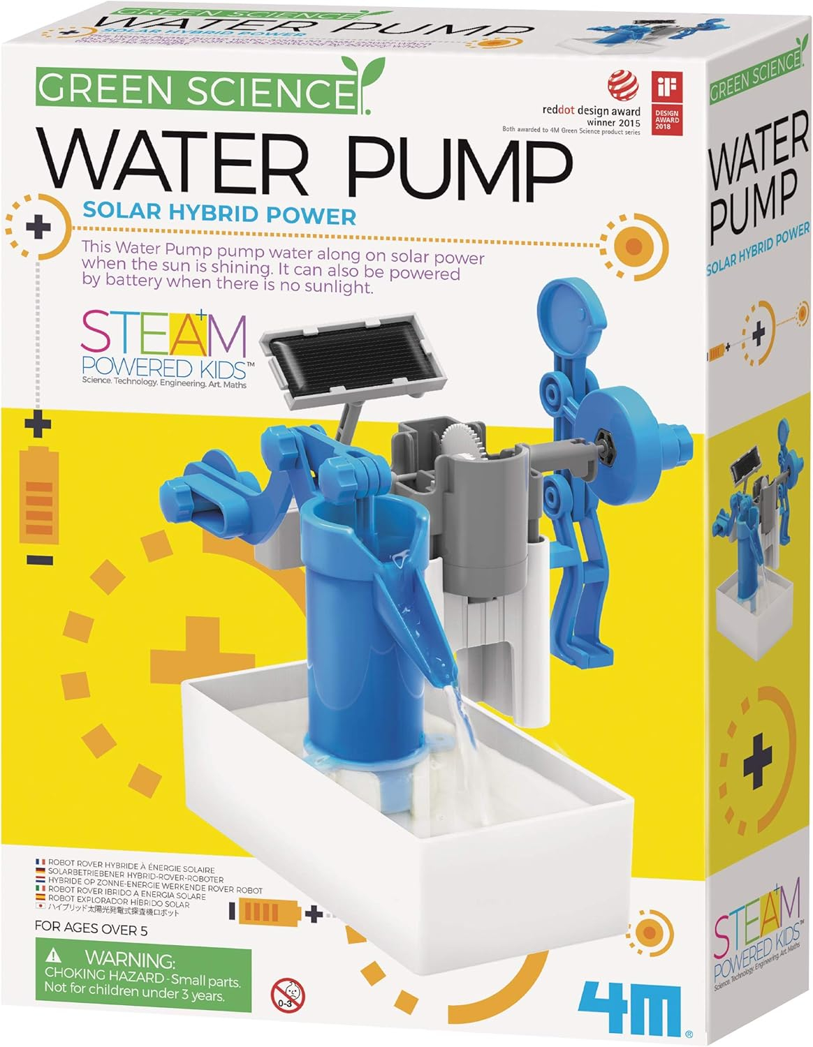 Hybrid Solar and Engine-Powered Water Pump Science Art Skill Toy Kit