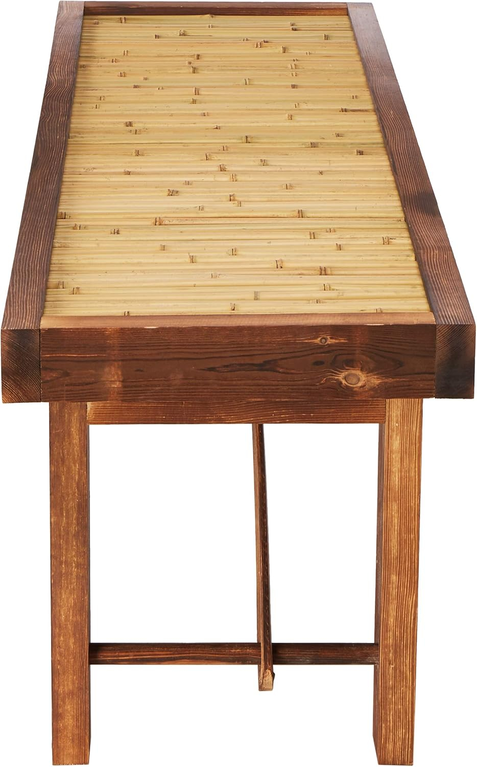 Oriental Furniture Japanese Bamboo Bench with Wood Frame