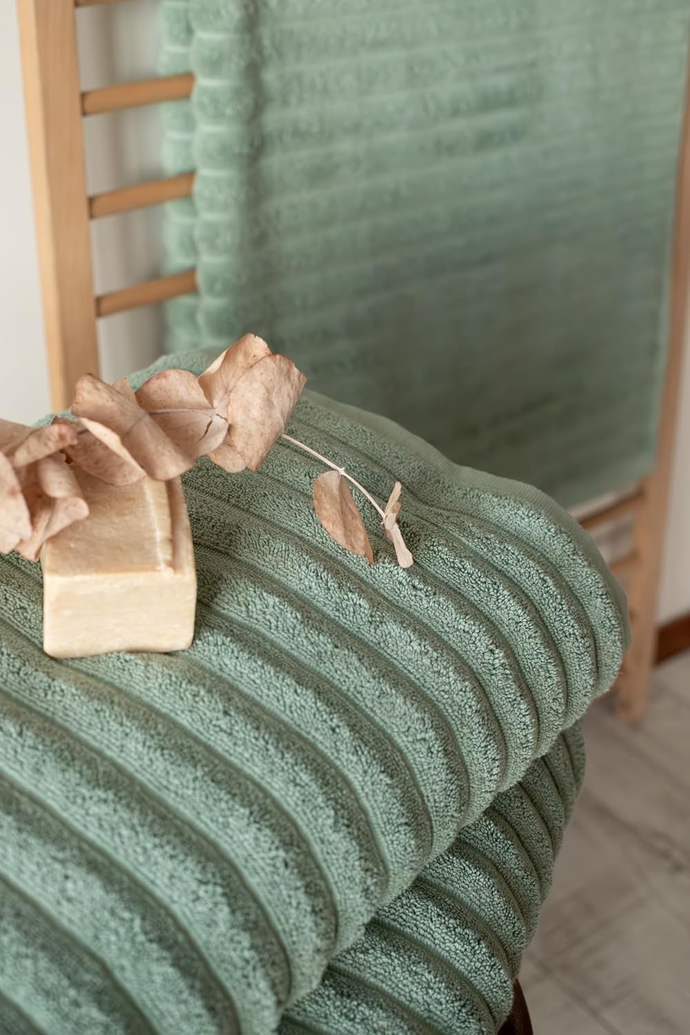 Cotton Ribbed Bath Sheet Towel Set of 3 - 40X67