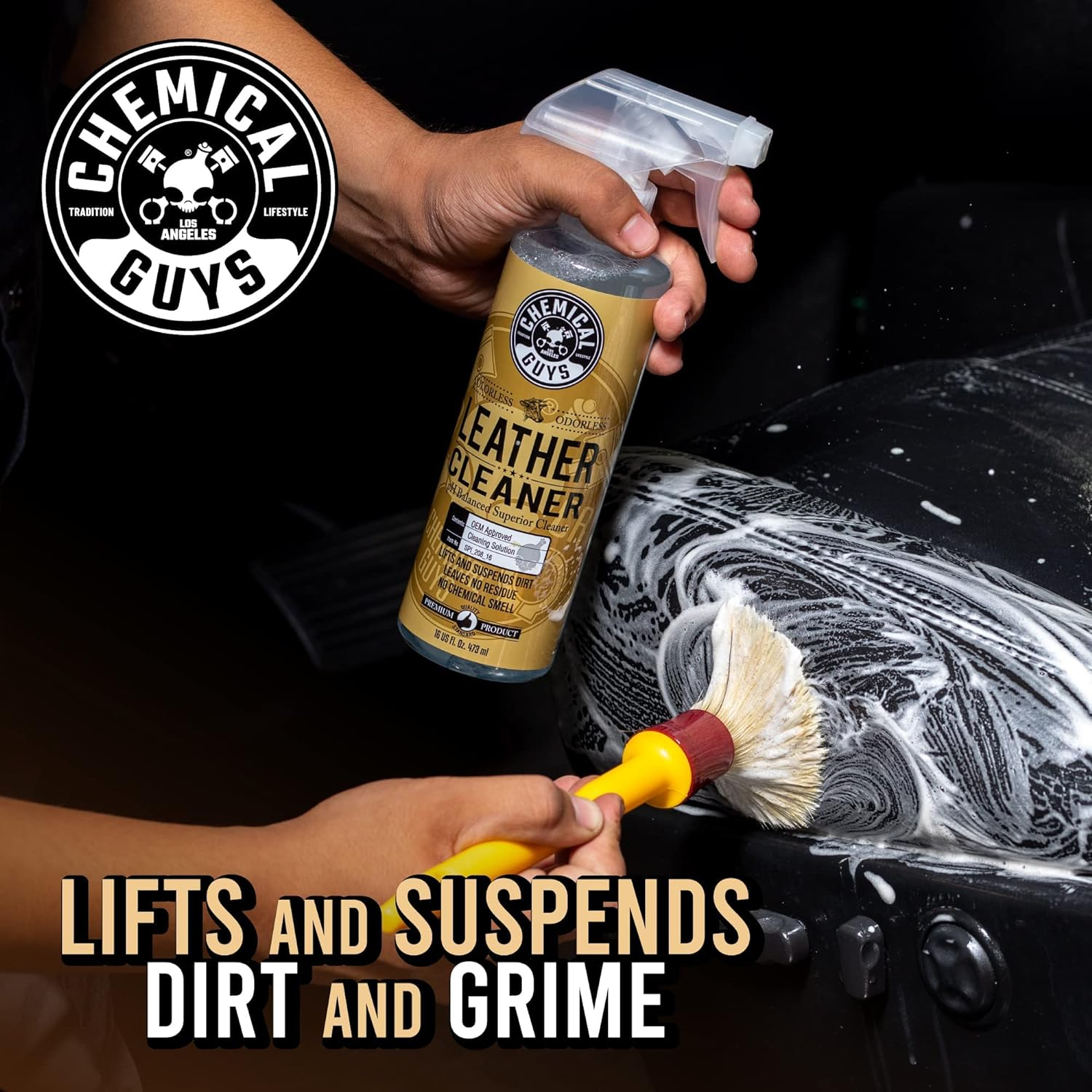 Chemical Guys SPI_109_16 Leather Cleaner and Leather Conditioner Kit for Use on Leather Apparel, Furniture, Car Interiors, Shoes, Boots, Bags & More (2 - 16 fl oz Bottles)