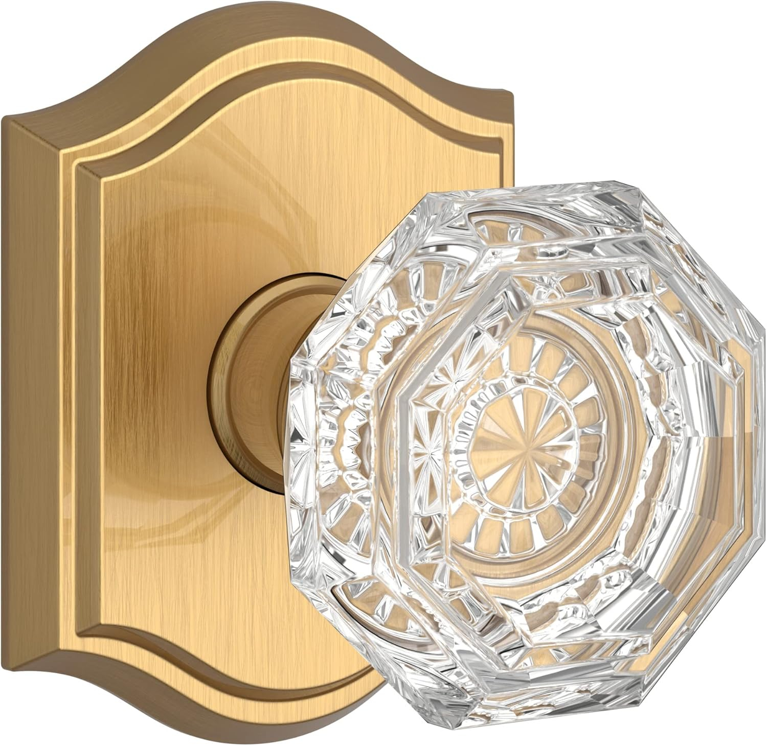 2.21875 X 2.21875 X Lifetime (PVD) Satin Brass Geometric Knob