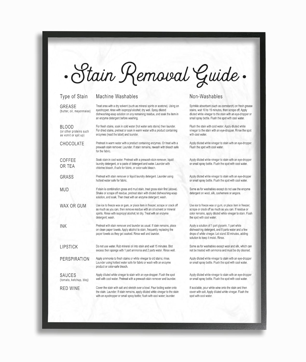The Stupell Home Decor Collection Stain Removal Guide Version 2 Canvas Wall Art