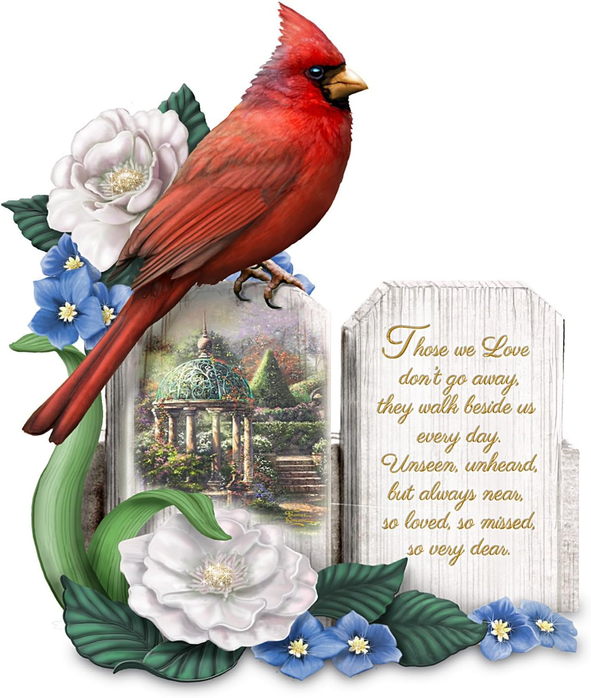 The Hamilton Collection Thomas Kinkade Art Sculpted Cardinal Remembrance Figurine 5-inches