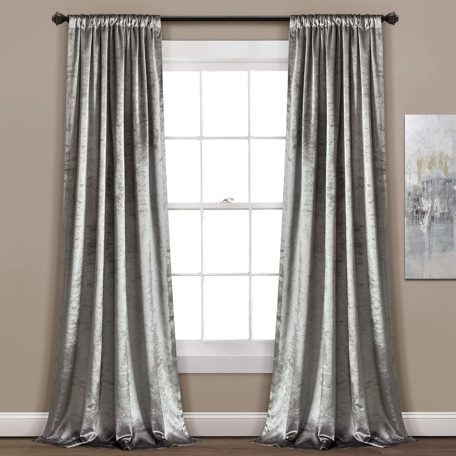 Velvet Dream Silver Bells Window Curtains, Pair
