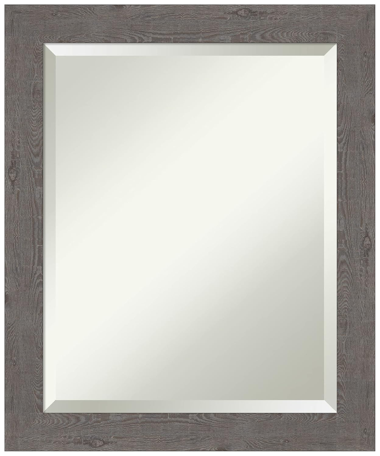 Medium Rectangle Distressed Grey Beveled Glass Modern Mirror (23.25 in. H x 19.25 in. W)