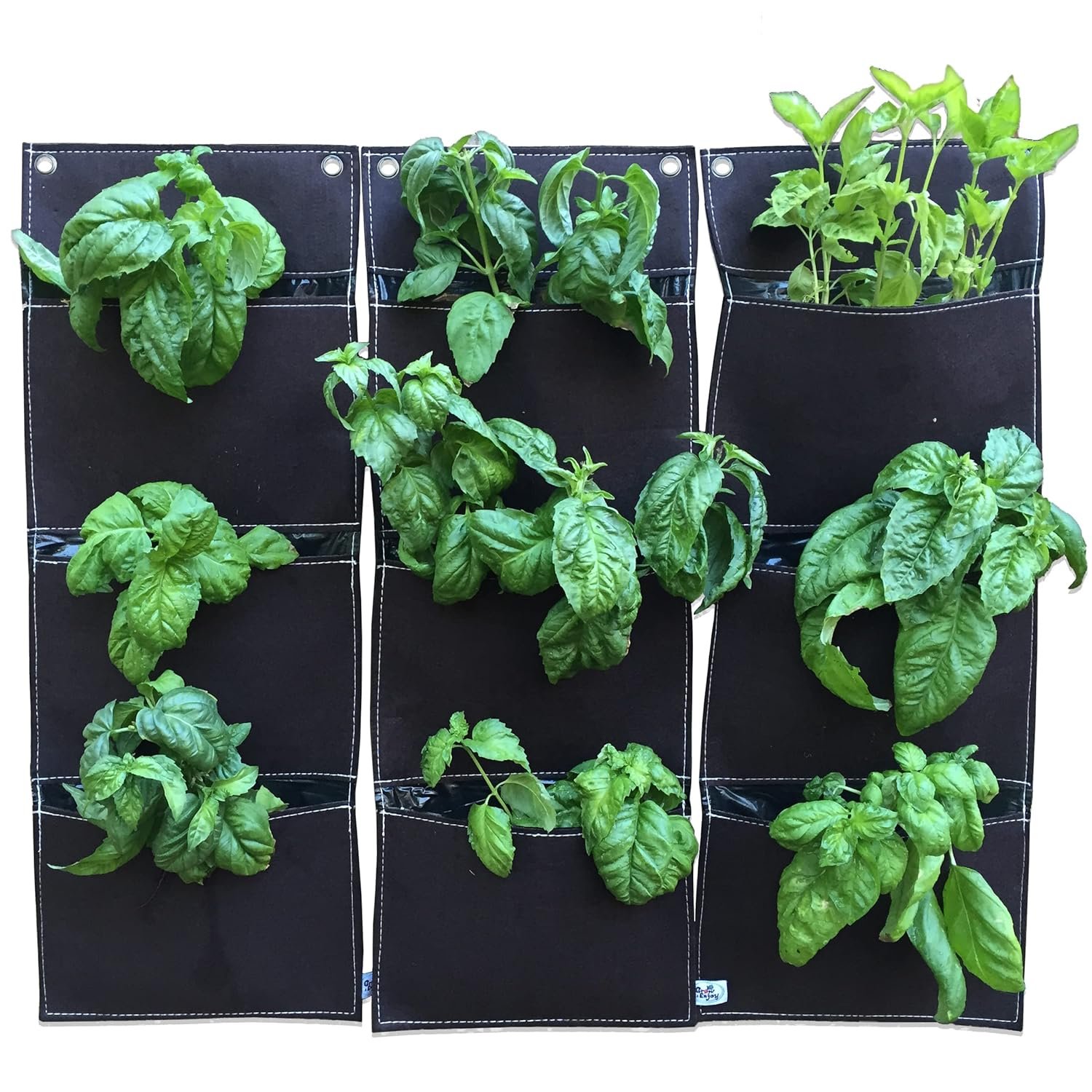 Viagrow Garden Vertical Planter Multi Pocket Wall Mount Living Growing Bag Felt Indoor/Outdoor Herb Pot, 9-Pocket (3x3)