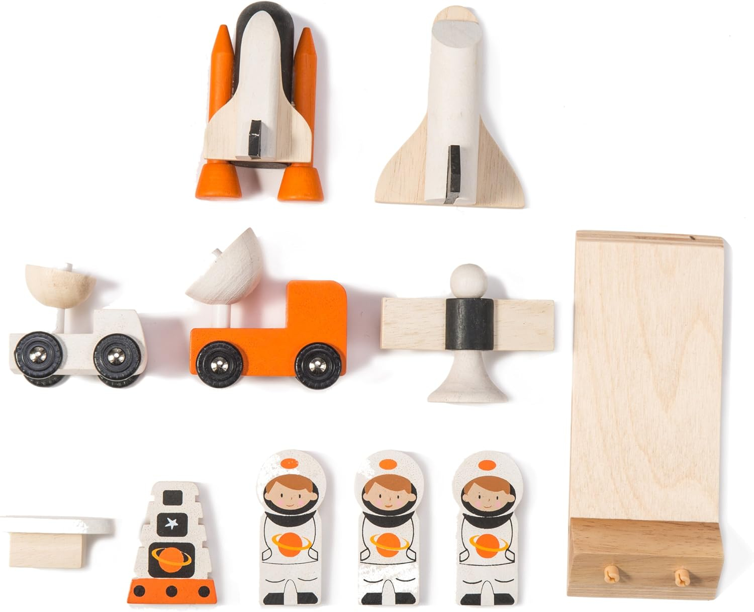 Cosmic Rocket Wooden Playset with Astronauts and Space Shuttles