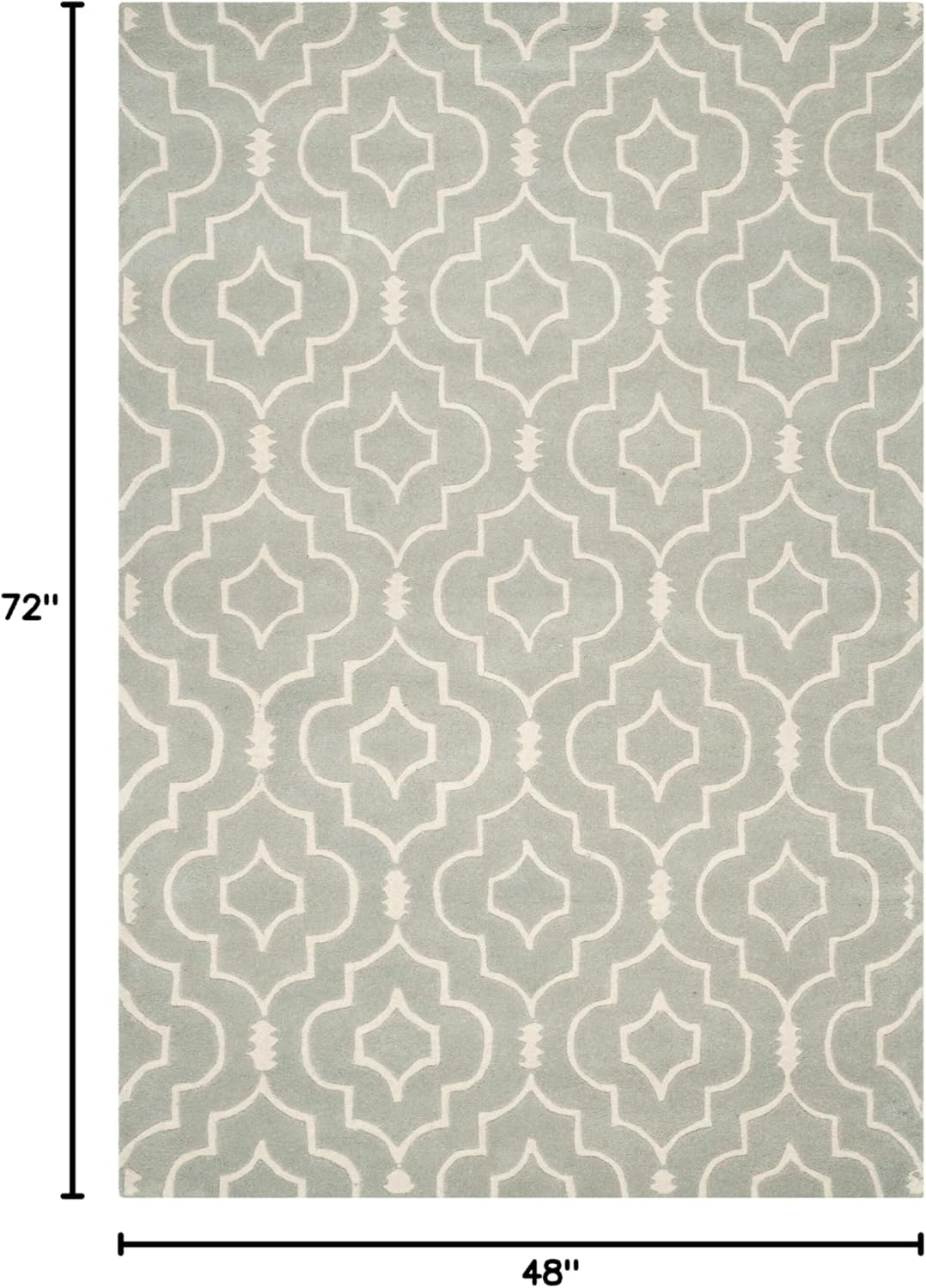 SAFAVIEH Chatham Xanthia Geometric Wool Area Rug, Grey/Ivory, 4' x 6'
