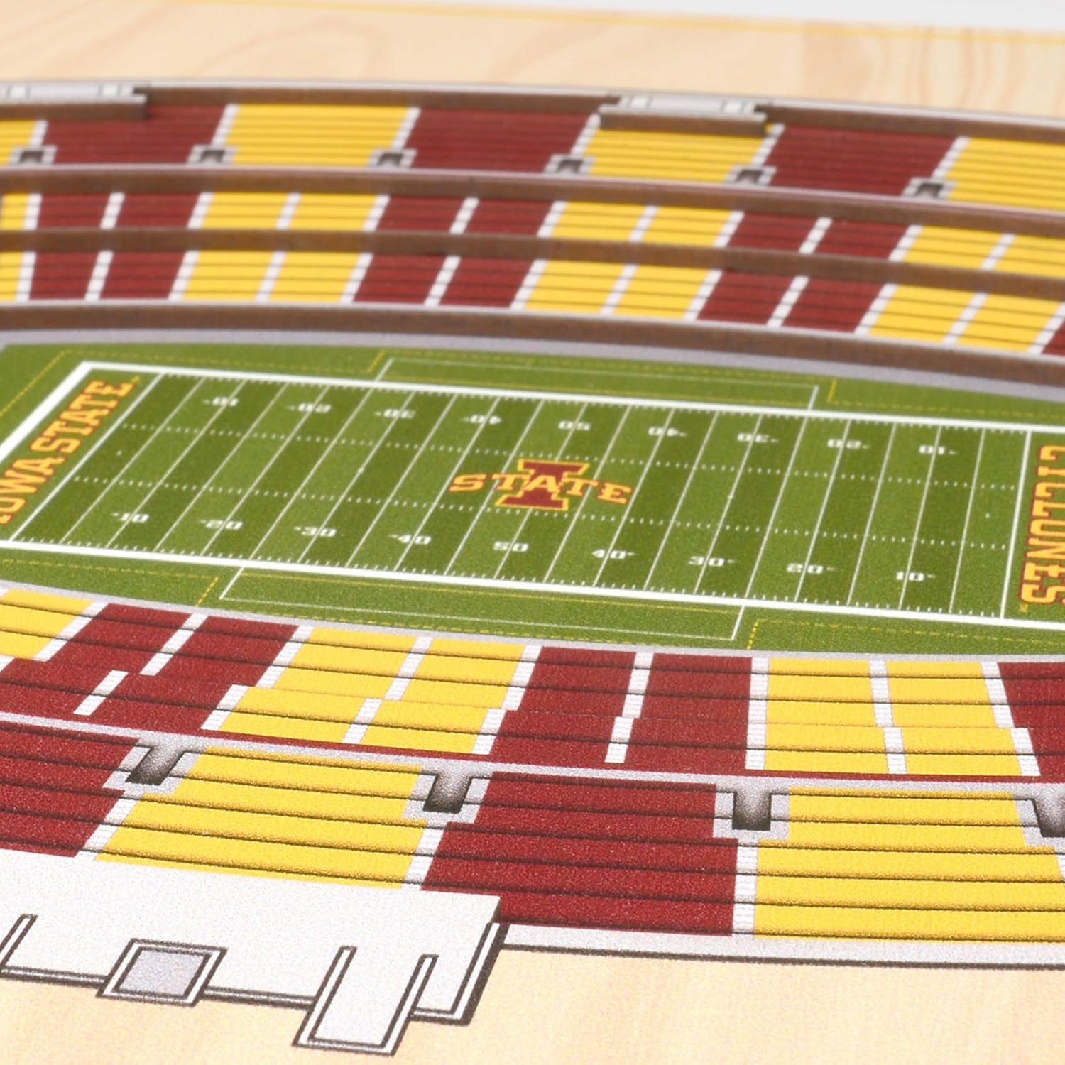 StadiumViews Iowa State Cyclones YouTheFan NCAA Iowa State Cyclones 5-Layer StadiumView 3D Wall Art - Jack Trice Stadium YouTheFan Team Colors Floater frame 13-Inches H x 17-Inches W Sports 3D art