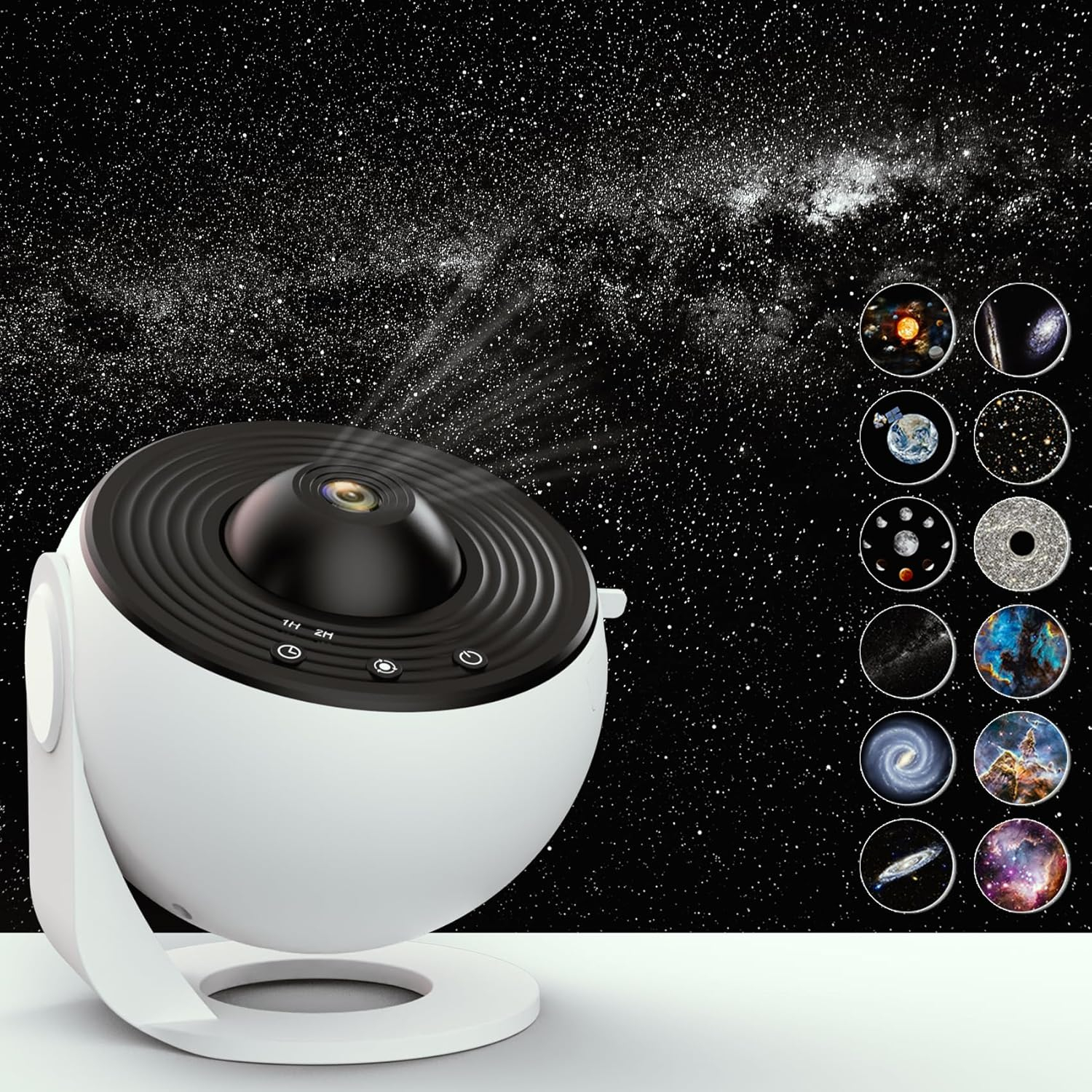 Planetarium Galaxy Star Projector for Bedroom Decor, 12 in 1 360° Rotating Nebula Projector Lamp, Timed Starry Night Light Projector for Kids,Home Theater, Ceiling, Room Decoration