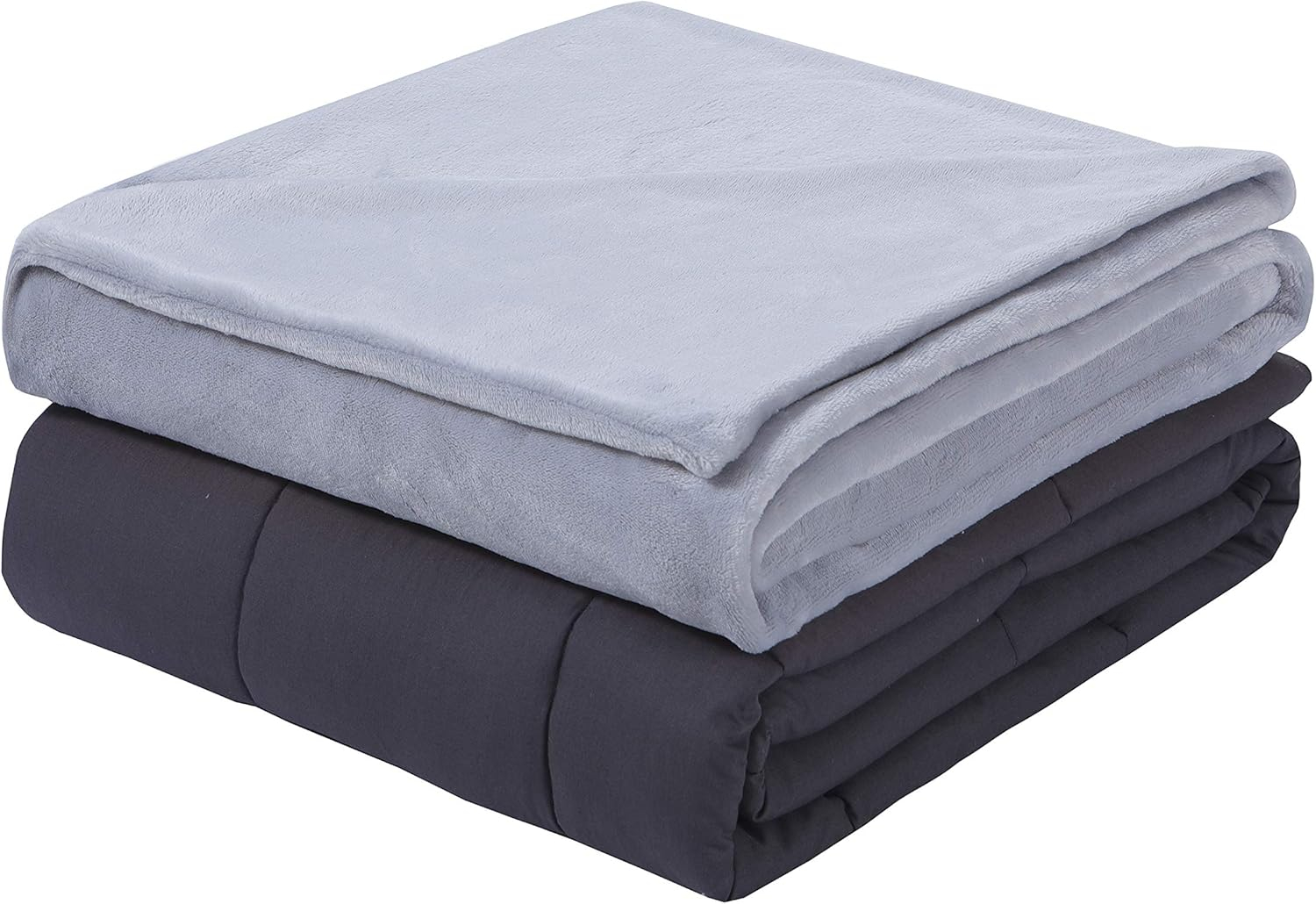 DreamLab 15lb Weighted Blanket with Washable Cover, Grey