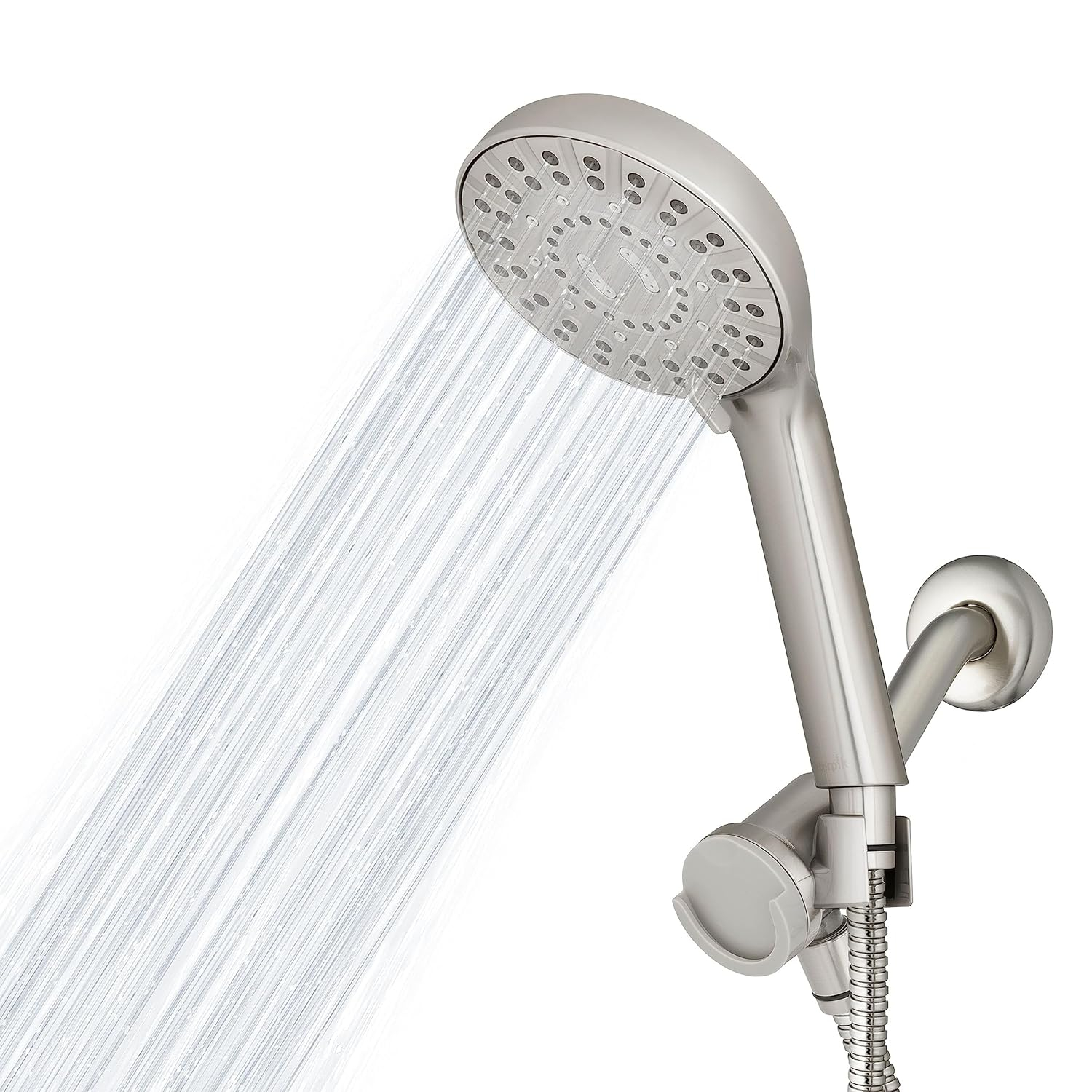 Waterpik Magnetic Dual Dock Adjustable Height Hand Held Shower Head With 5-Foot Metal Hose and PowerPulse Shower Massage, Brushed Nickel QMP-869ME