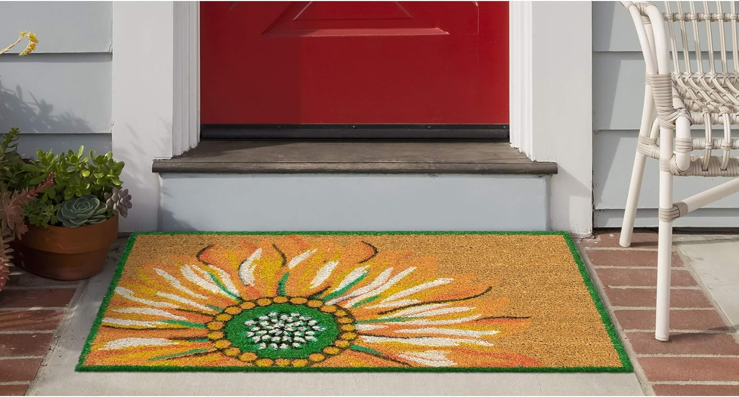 Sunlit Sunflower Coir Outdoor Welcome Mat 36.5" x 24.5"