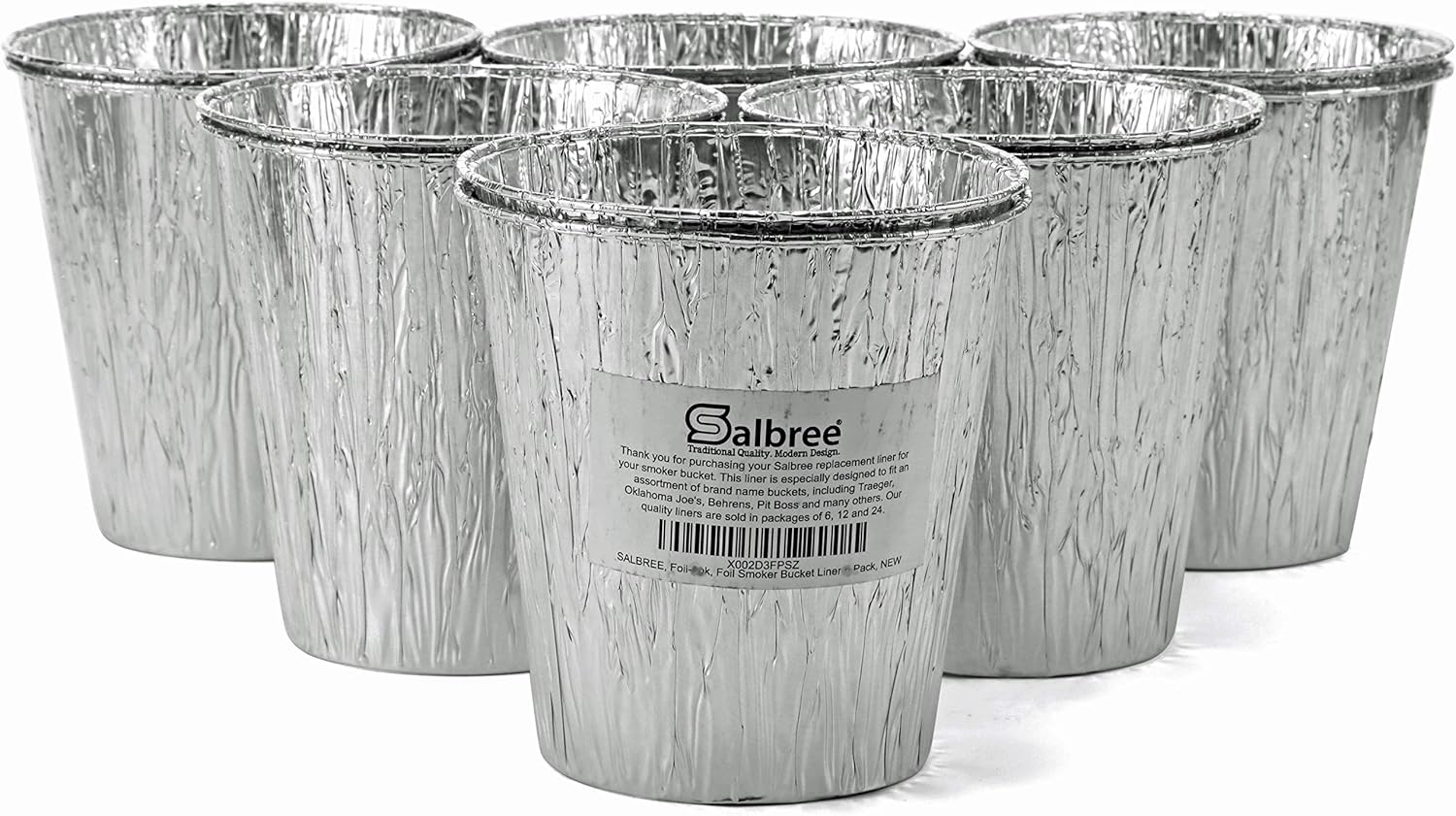 Smoker Bucket Drip Foil Liner Tray for Catching Grease, Compatible with Traeger, Oklahoma Joe, Pit Boss & Other Grill Bucket Accessories for Pro Pellet Oklahoma Joe's (12pk, 5.75x5.75 inches)