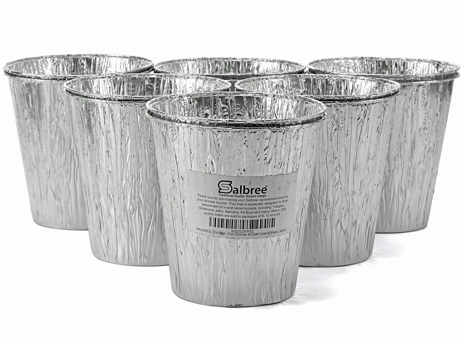 Smoker Bucket Drip Foil Liner Tray for Catching Grease, Compatible with Traeger, Oklahoma Joe, Pit Boss & Other Grill Bucket Accessories for Pro Pellet Oklahoma Joe's (12pk, 5.75x5.75 inches)