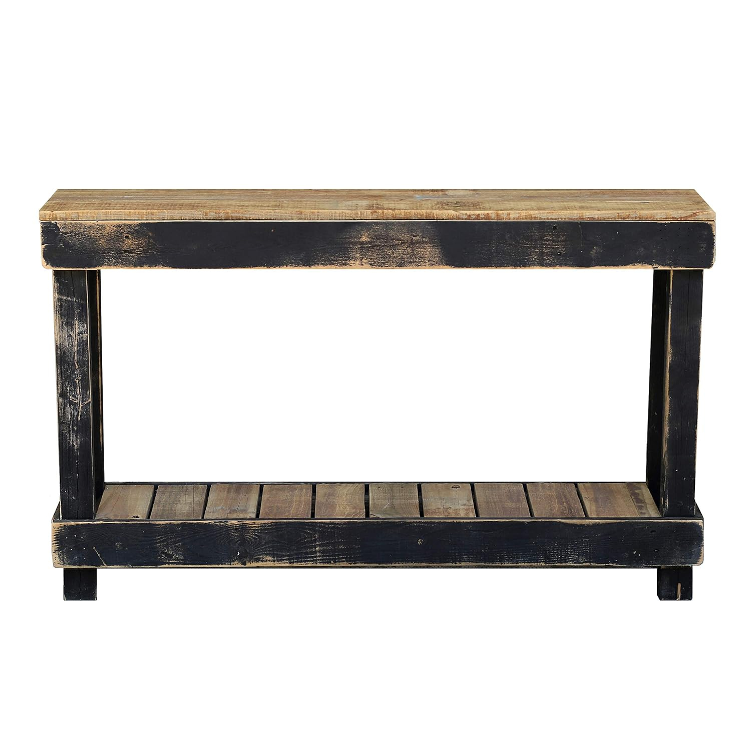 46" Reclaimed Wood Natural Console Table with Storage