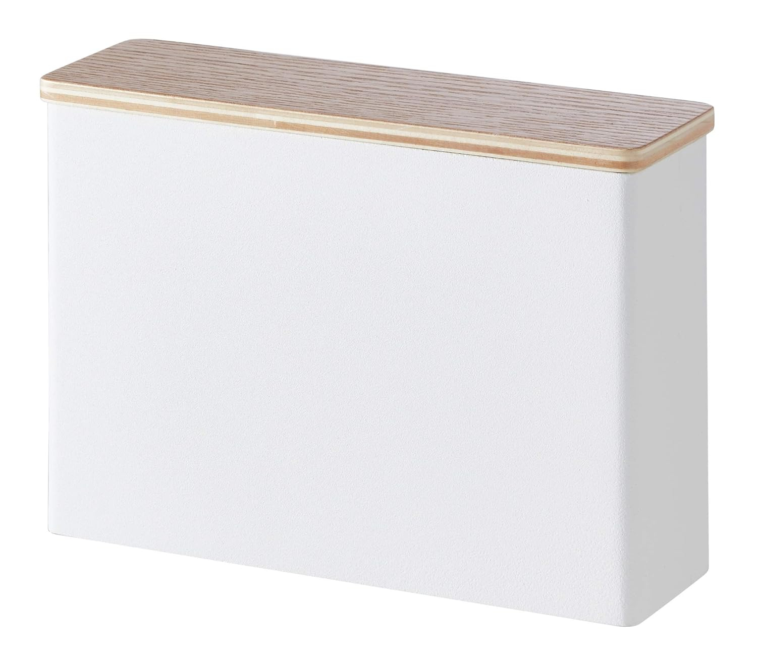 Yamazaki Home Wood Accent Coffee Pour over Filter Case With Lid, Steel + Wood, Size #2 Filters
