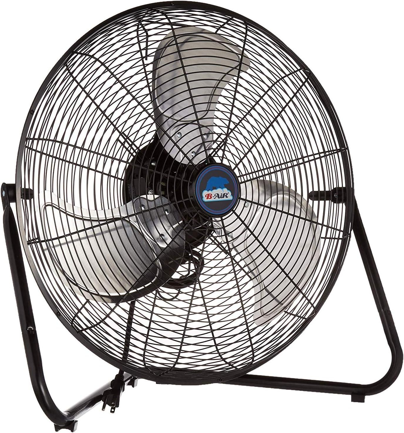 B-Air 20" High Velocity 3-Speed Floor Fan, Home and Commercial Use, 24" H, Black, FT-20X, New