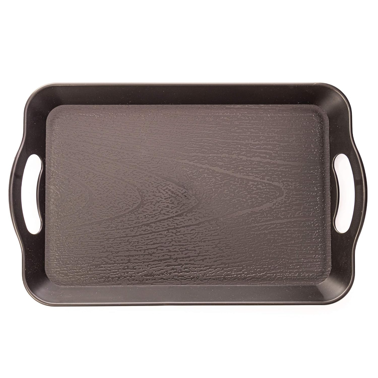 Textured Cafeteria Tray with Handles, Black - Small