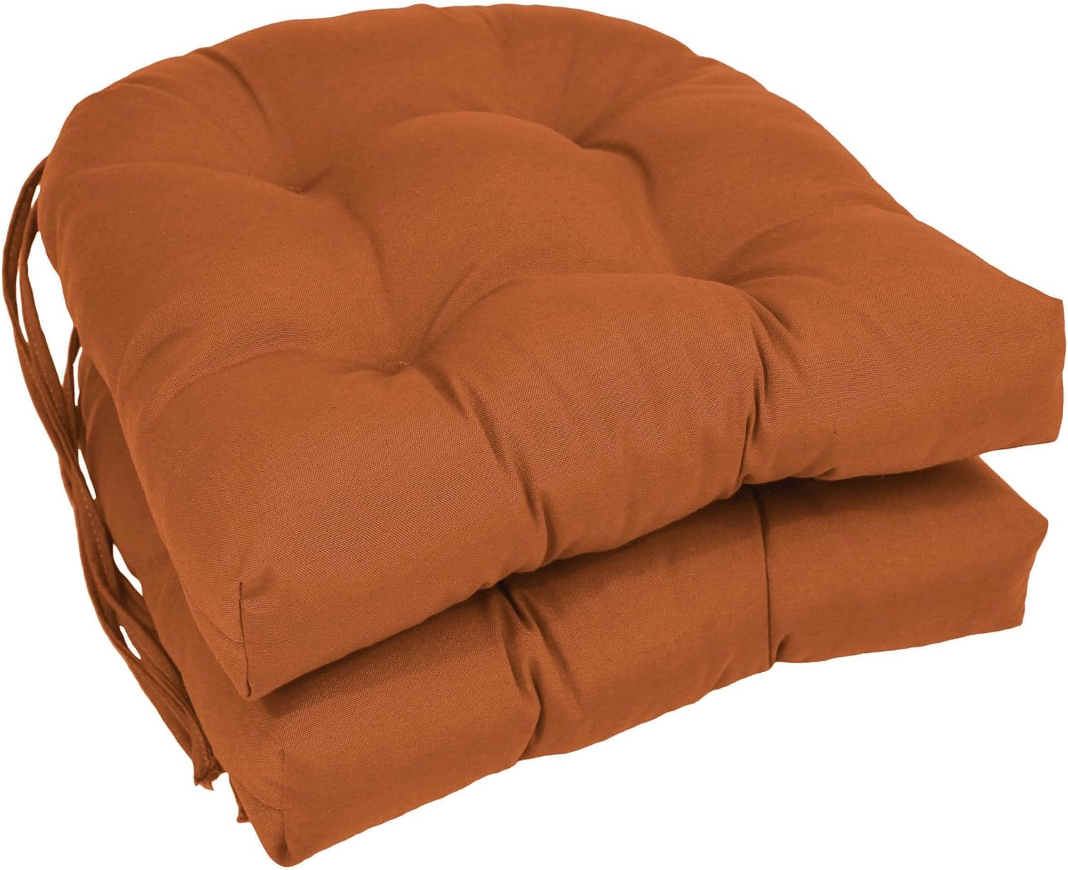 Blazing Needles 16-inch Solid Twill U-shaped Tufted Chair Cushions (Set of 2)