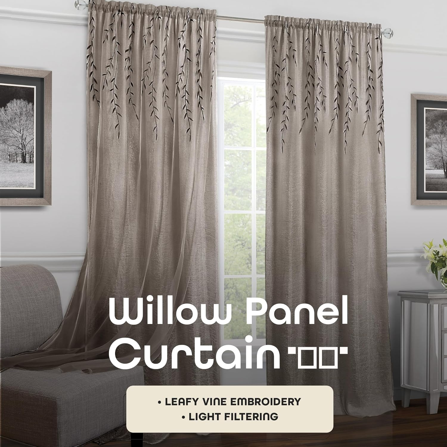 Achim Willow Rod Pocket Window Curtain Panel