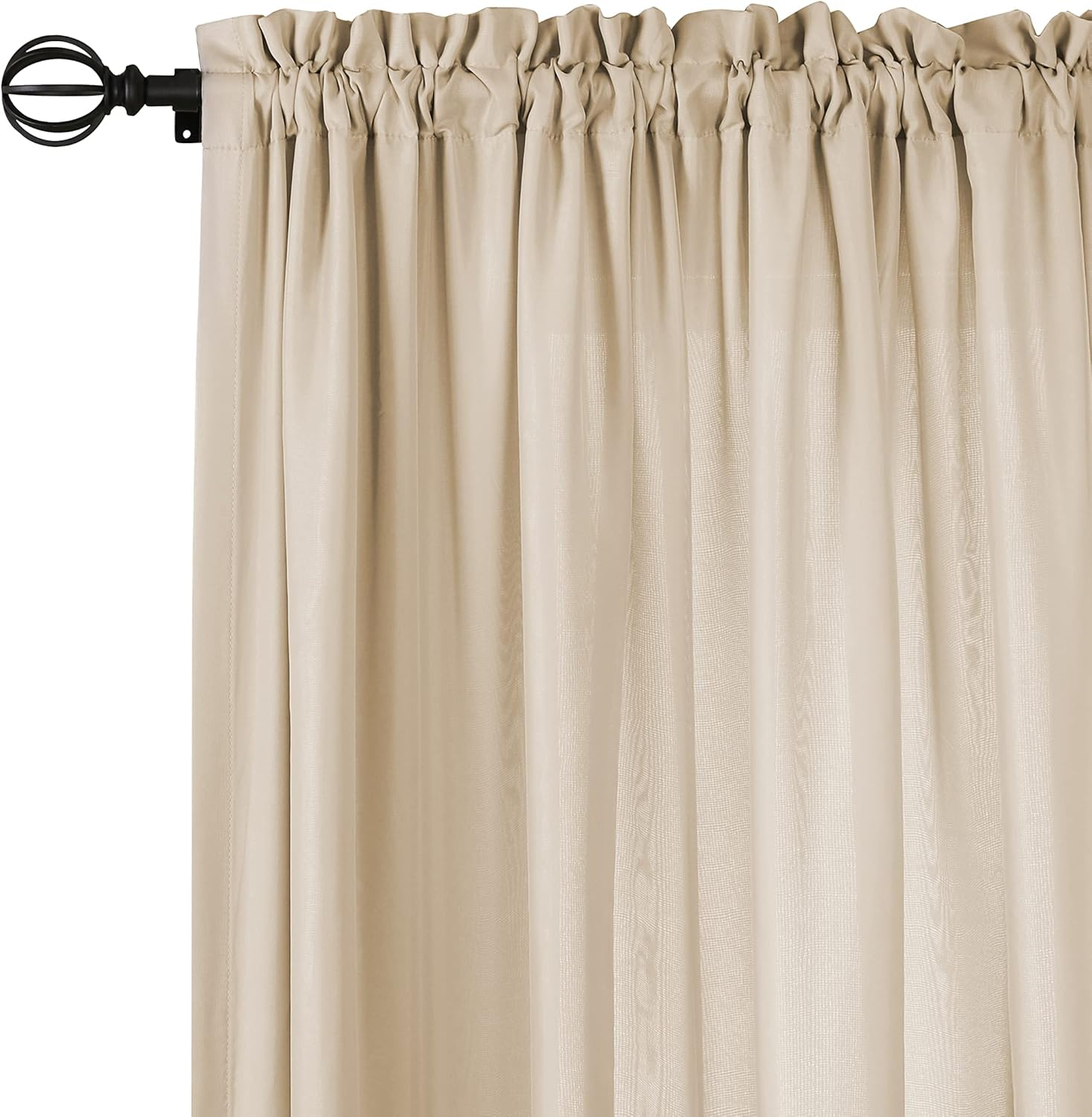 Rhythm Lined Rod Pocket Curtain Panel 54" x 84" in Ivory