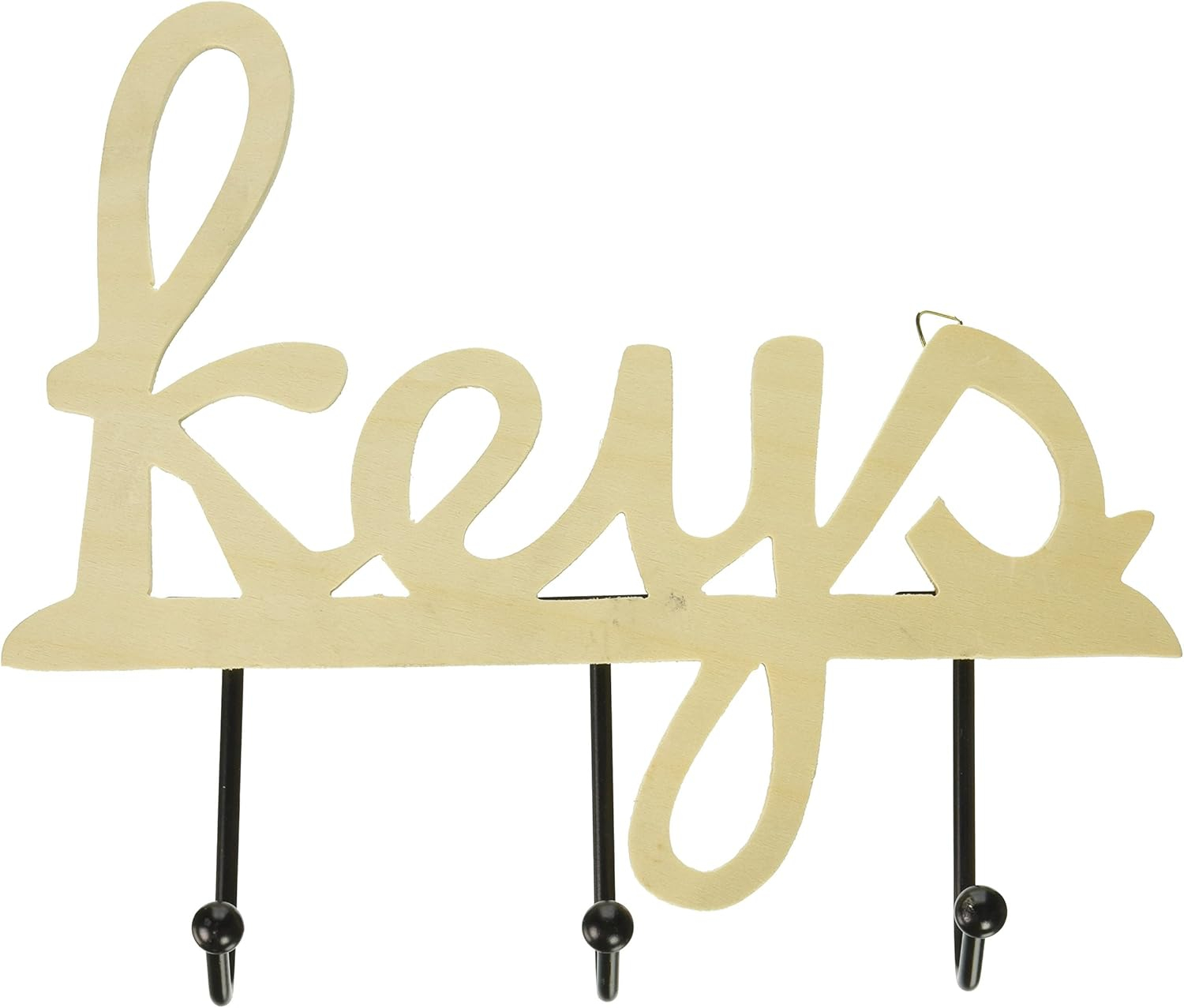 Plaid Unpainted Wood Surface, Key Holder Plaque, 1 Piece