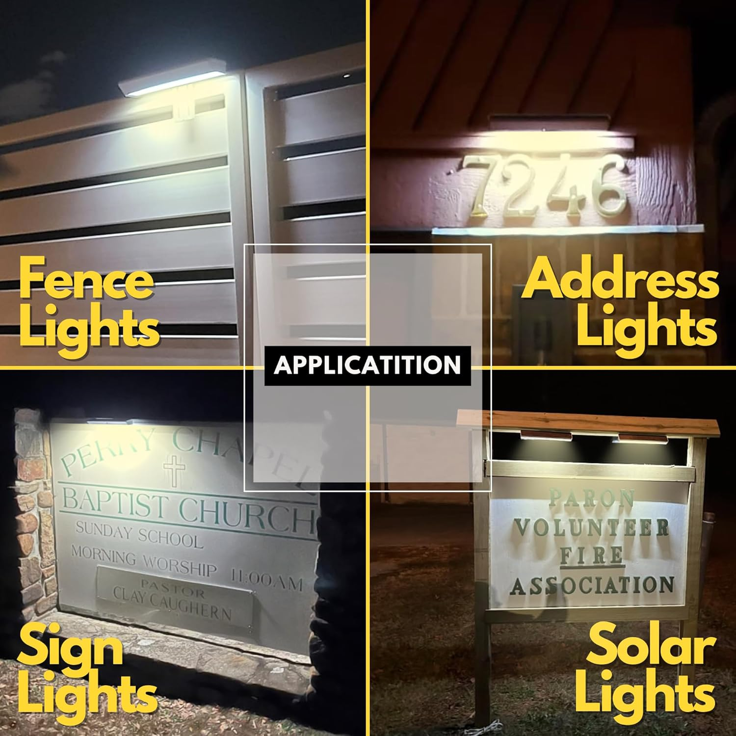 Warm White LED Solar Powered Outdoor Address Light