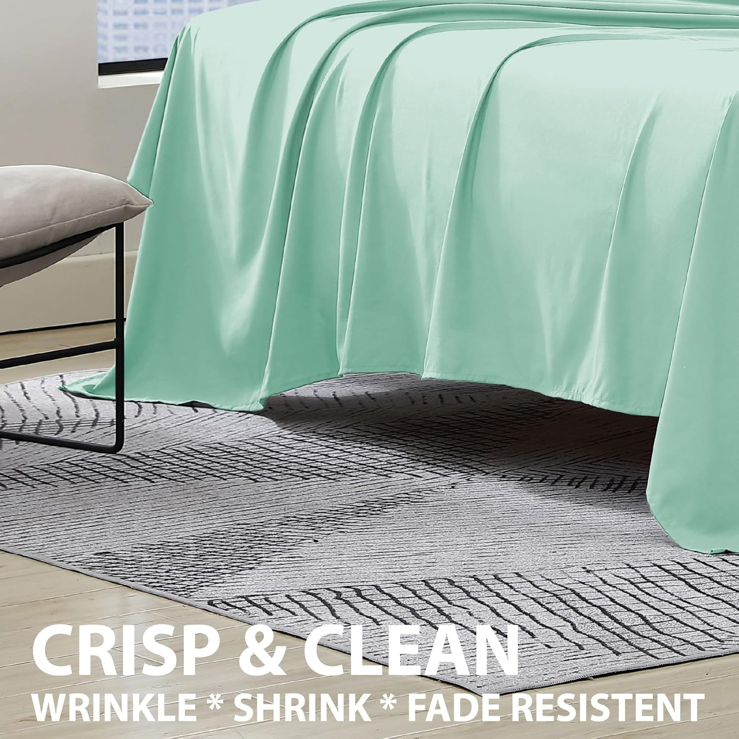Sea Foam King Size Ultra Soft Polyester Microfiber Flat Sheet