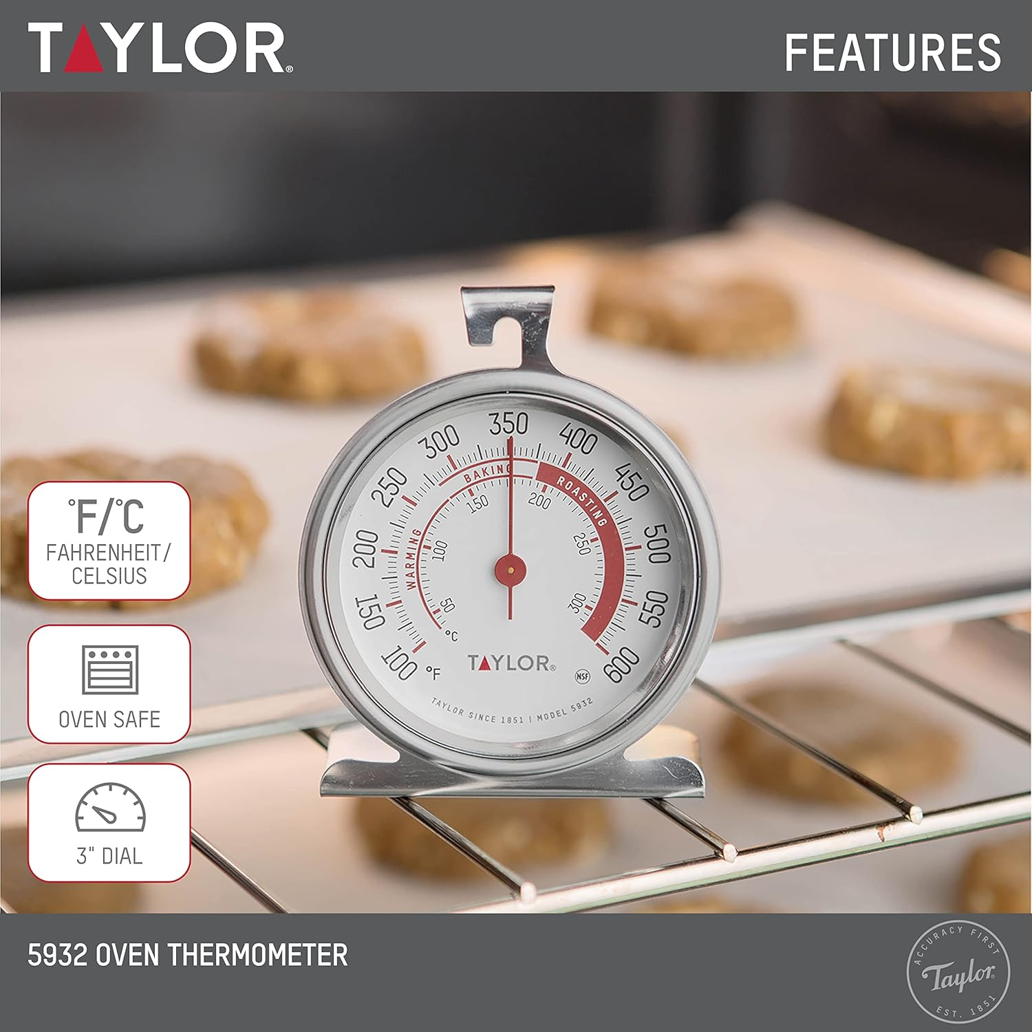 Taylor Instant Read Analog Oven Thermometer