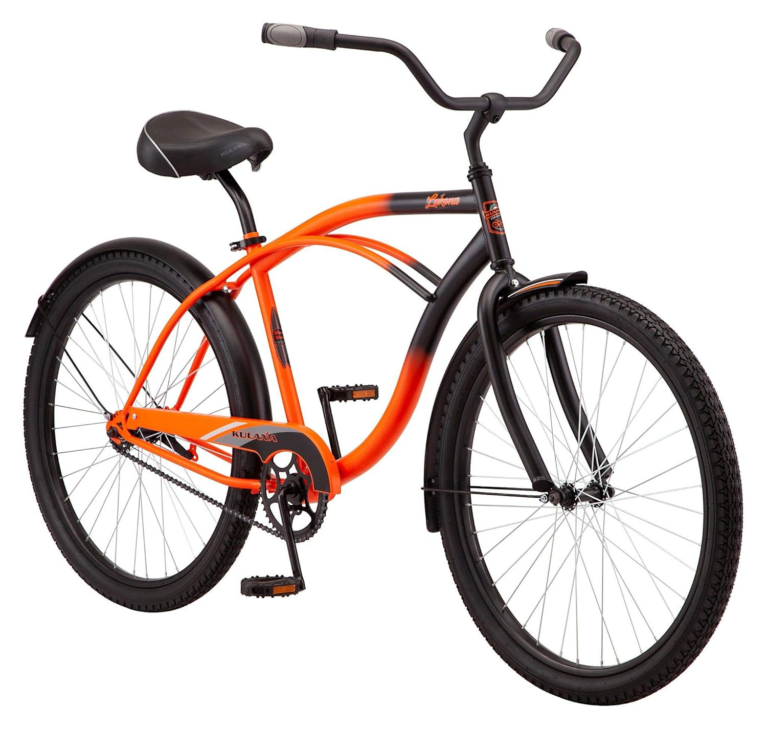 Kulana Lakona Shore, Tide or Wave Cruiser Bike, 20, 24 or 26 Inch Bike for Adults and Youth, 7 or Single Speed Beach Cruiser Bicycle, Rear Coaster Brake, Extra-Large Spring Saddle, Fenders
