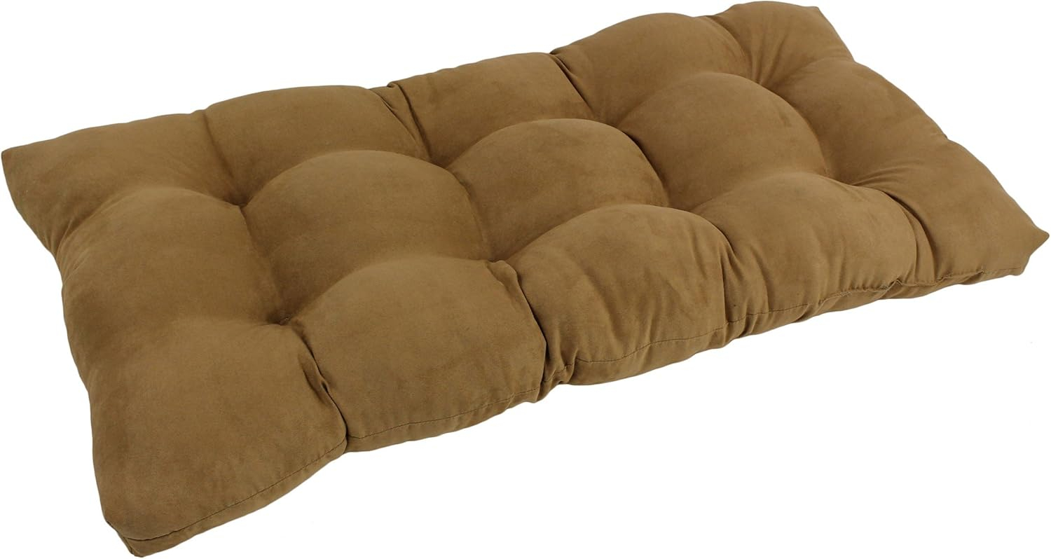 42 x 19 in. Squared Microsuede Tufted Loveseat Cushion, Camel