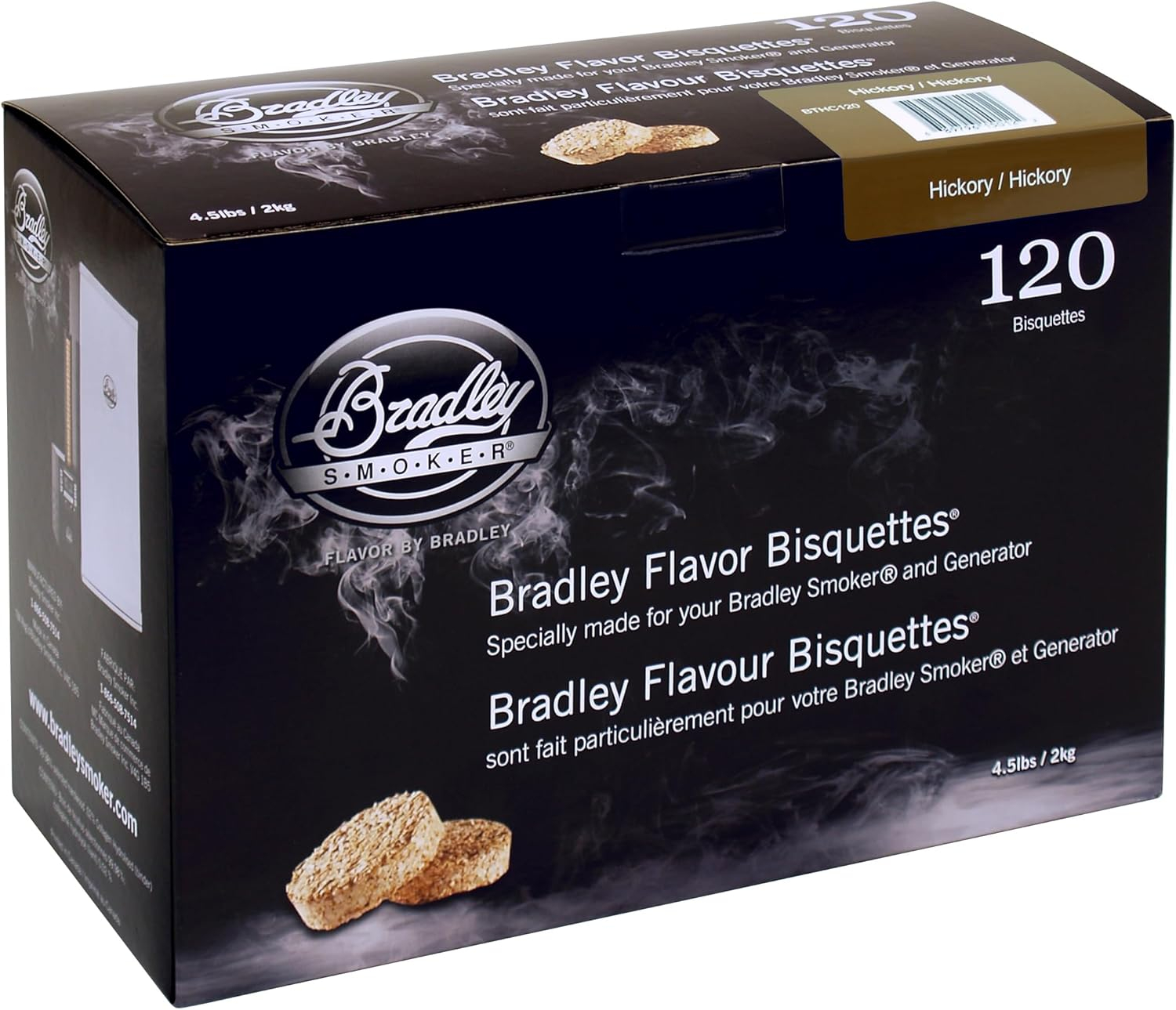 Hickory Wood Blend Smoking Bisquettes for BBQ Grills, 120 Pack