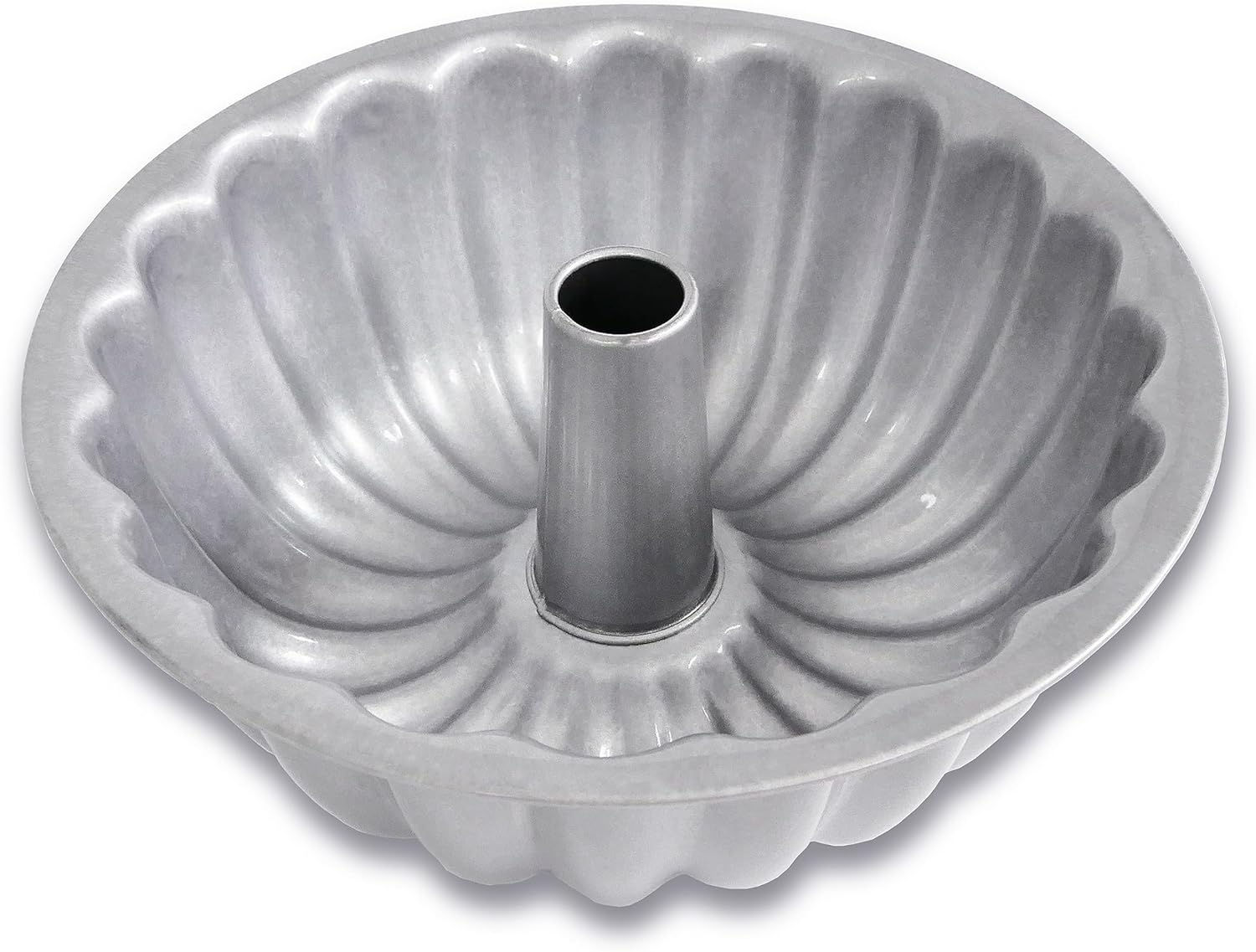 Silver Nonstick Silicone Scalloped Tube Cake Pan