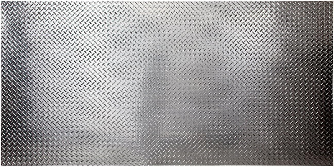 FASADE - 4' x 8' x .013" Diamond Plate Brushed Aluminum Decorative Vinyl Wall Panel