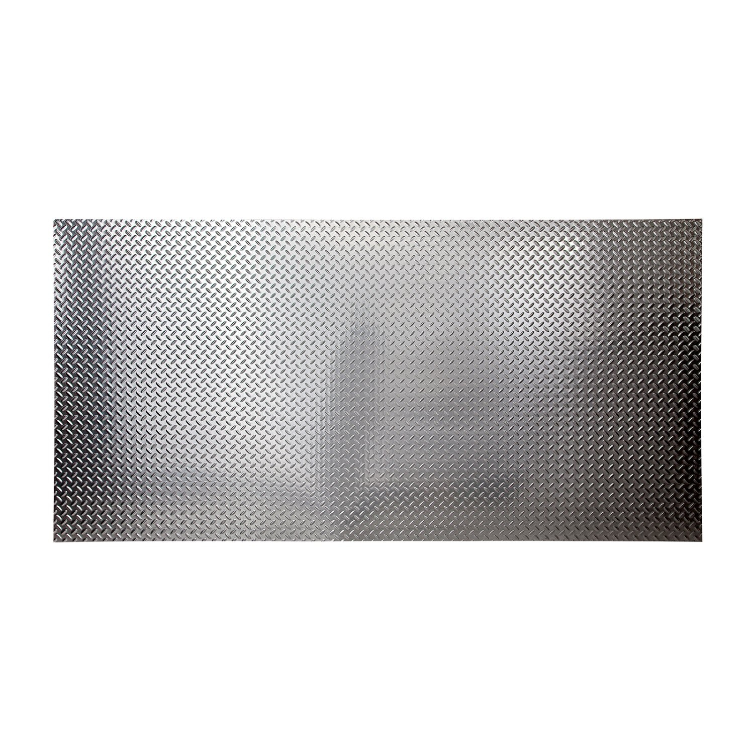 Brushed Aluminum Diamond Plate Decorative Vinyl Wall Panel