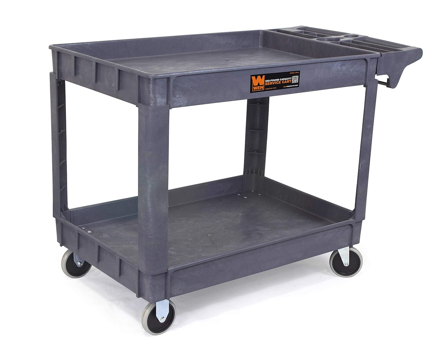Gray Polypropylene 500-Pound Capacity Service Utility Cart