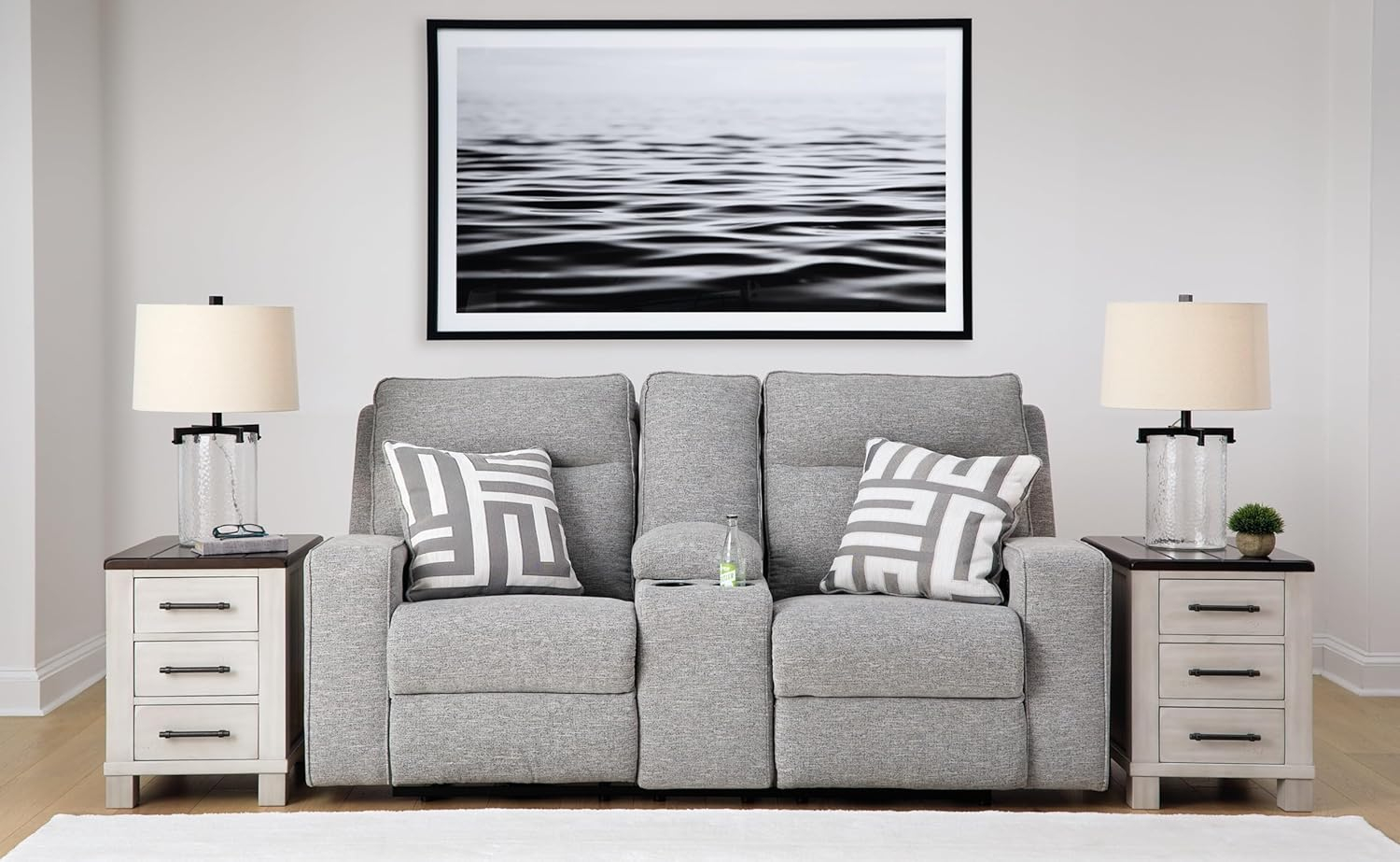 Signature Design by Ashley Biscoe Pewter Power Reclining Loveseat