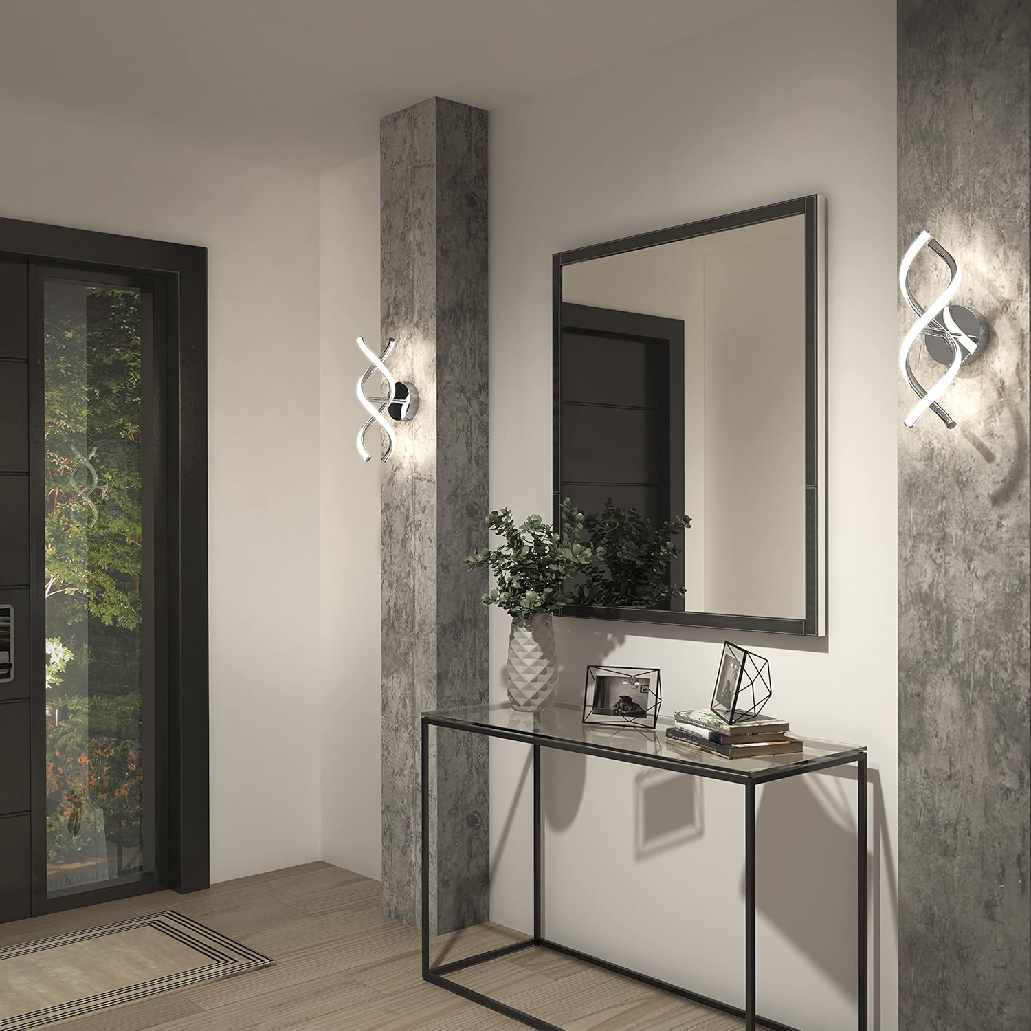 DNA 4.7 in. 1-Light Chrome Plated Selectable 3 CCT Integrated LED Sconce Vanity Light