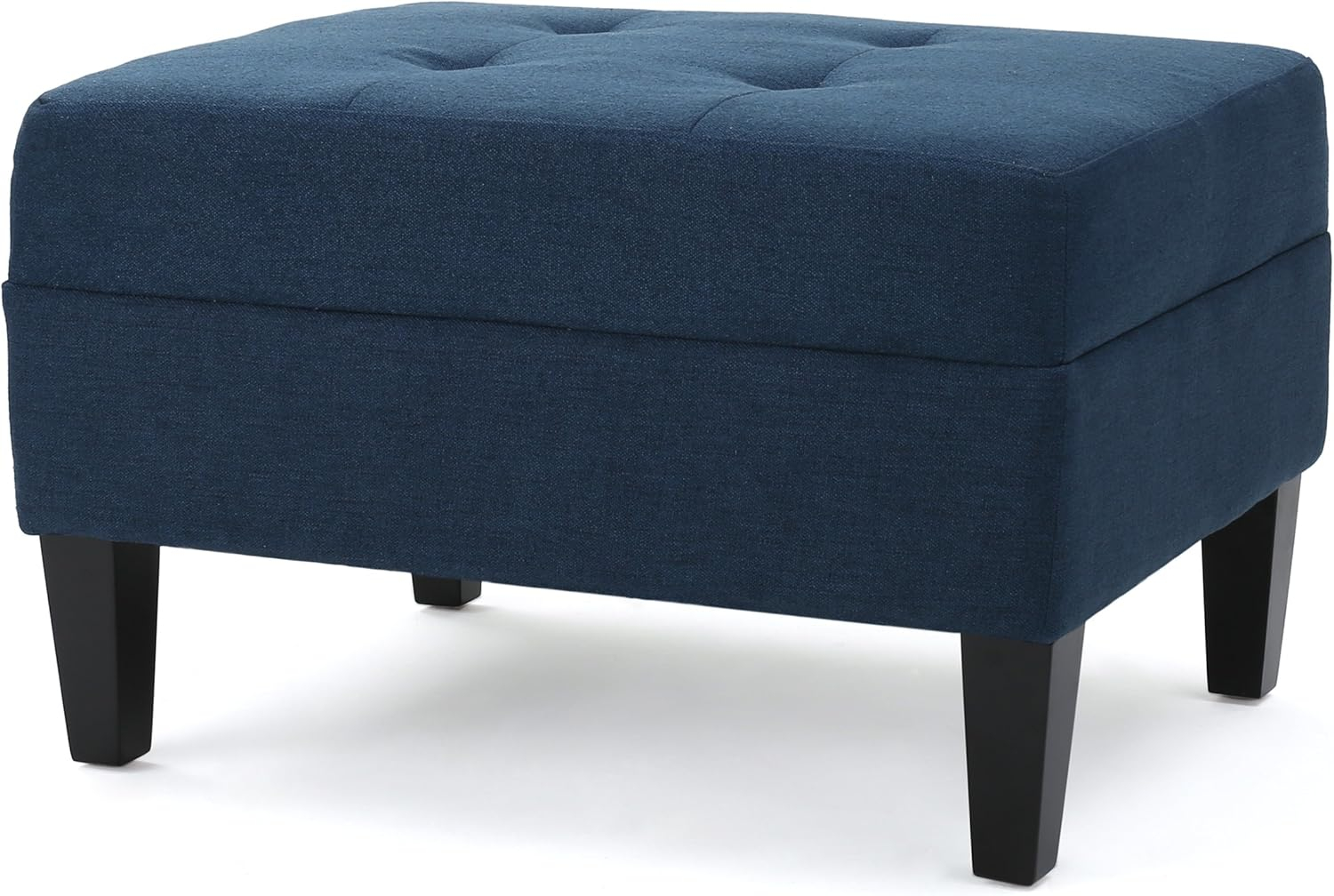 Bridger Mid-Century Ottoman, Dark Blue