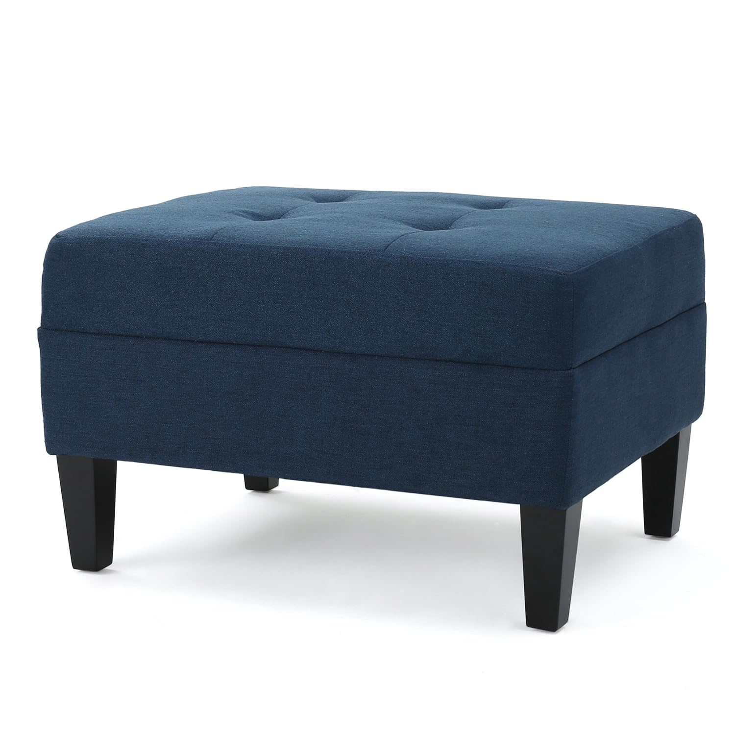 Bridger Mid-Century Ottoman, Dark Blue