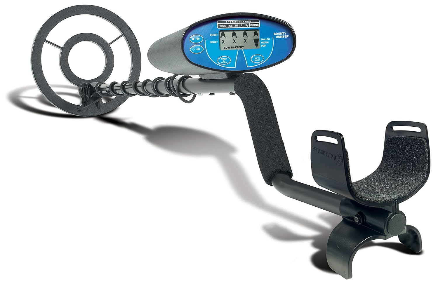 Bounty Hunter Quick Silver Metal Detector for Adults & Kids, LCD Display, 8" Waterproof Coil, Target ID, Sensitivity Control, Bonus Pinpointer Included, Easy Treasure Hunting, Made in USA