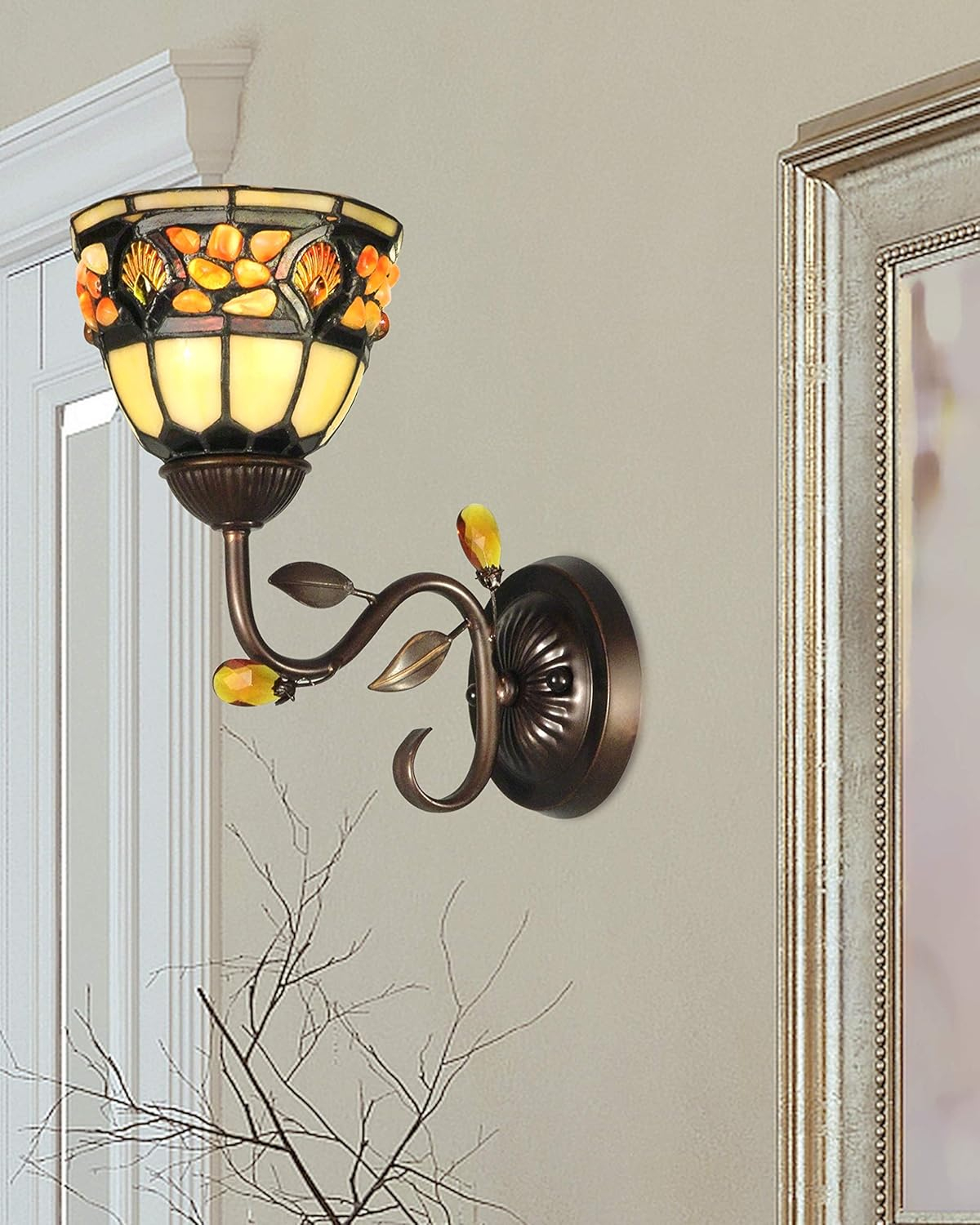 Dale Tiffany TH90231 Pebblestone Wall Sconce Light, 10 x 6.25 x 10.75, Multicolor