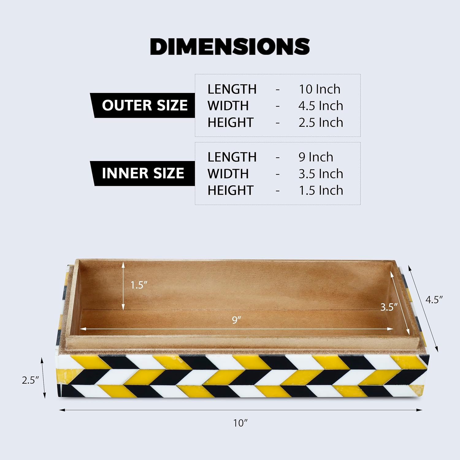 HANDICRAFTS HOME 10X4.5X2.5 Handmade Decorative Boxes Marquet Collection Storage Organizer with Lids Aesthetic Decor Memory Box, Marquet Artemis
