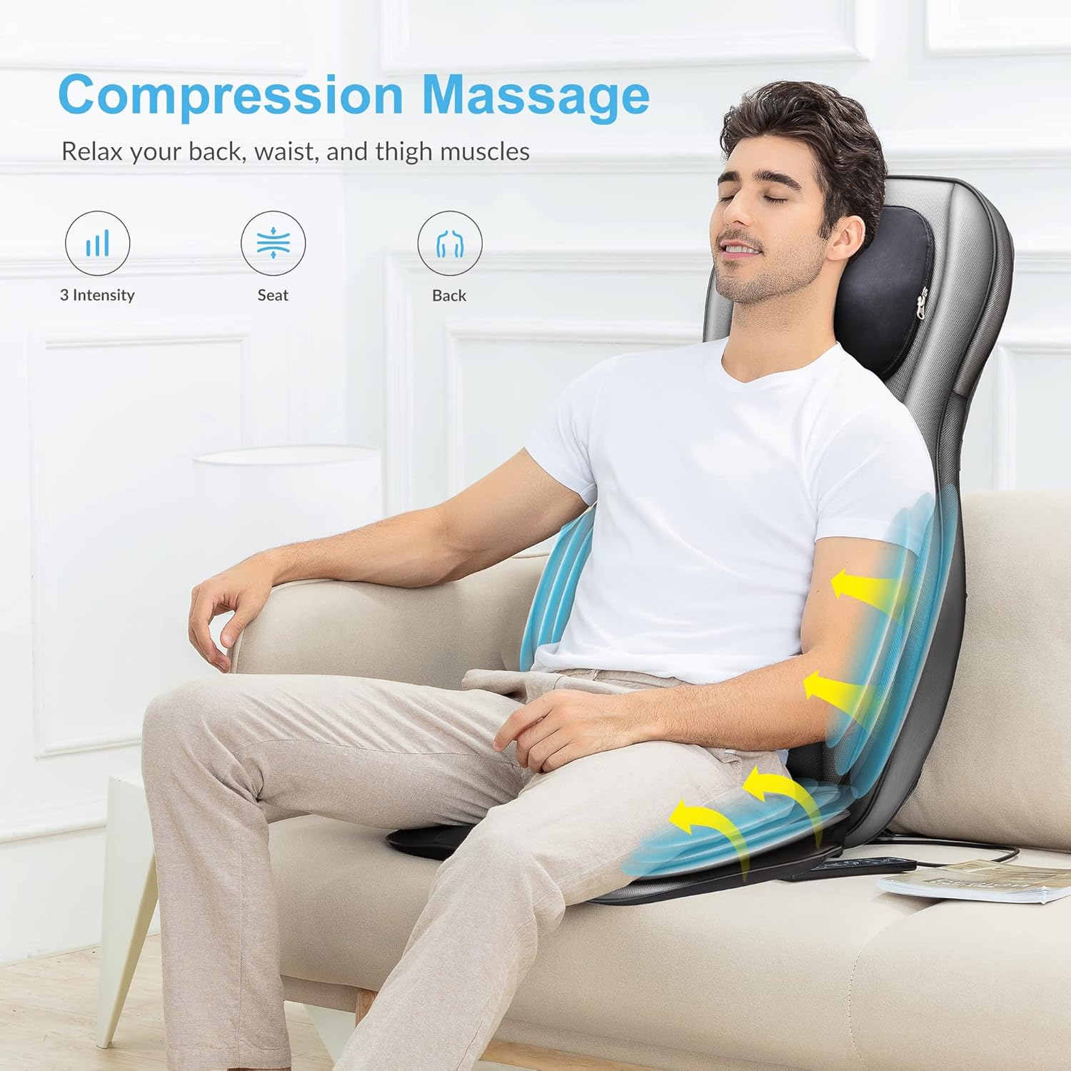 COMFIER Shiatsu Neck Back Massager with Heat, 2D ro 3D Kneading Massage Chair Pad, Full Body Massage Pad, Gifts for Dad Mom