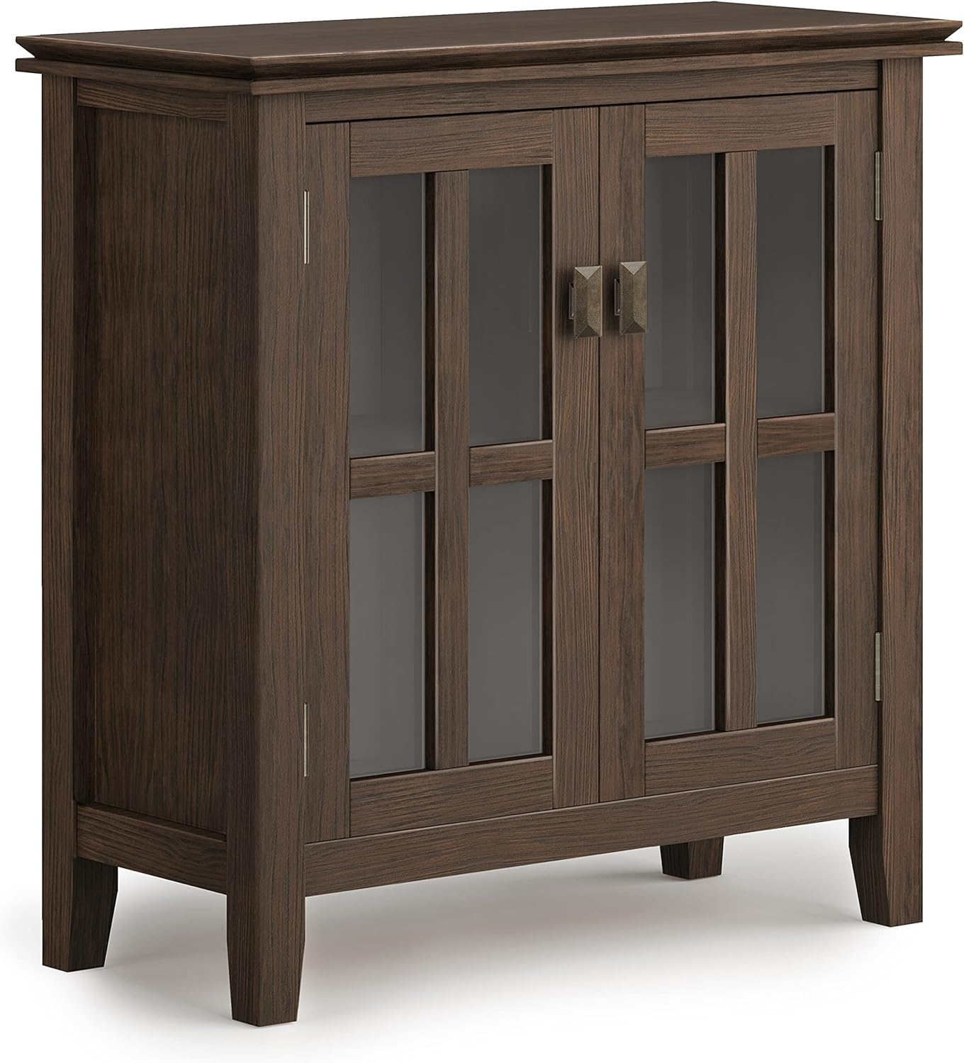 Simpli Home Artisan SOLID WOOD 30" Wide Contemporary Low Storage Cabinet in Farmhouse Brown